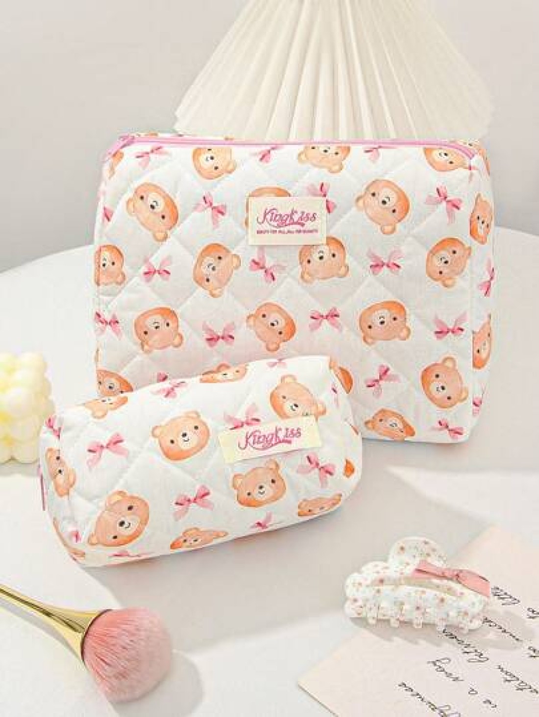 1 Piece Large Capacity Women Makeup Bag Fashion Sweet Style Cosmetic Bag Set Printed Wash Bag Sorting Storage Bag Vanity Organizer Beauty Case Zipper Pouch Makeup Bag Toiletry Bag Versatile Storage Ba