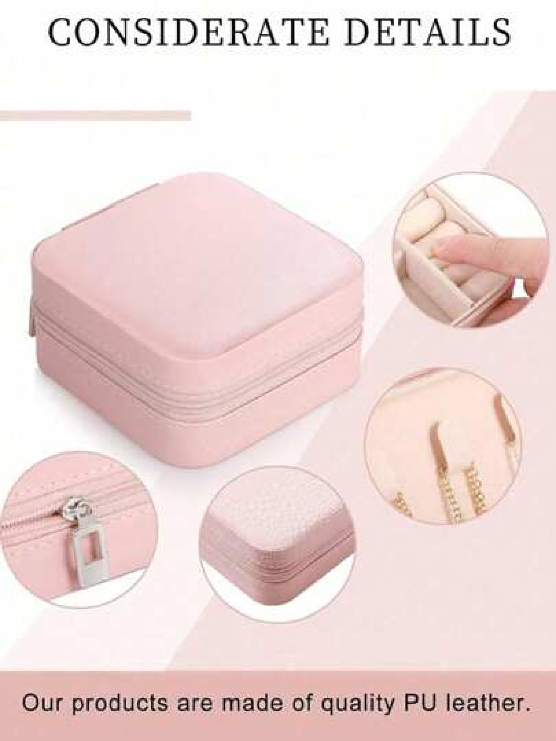 1pc Portable Minimalist Jewelry Box Multi Function Jewelry Storage Case Suitable For Storing Earrings Rings Necklaces Bracelets Gift For Valentine s Day Mother s Day Holiday Easter Wedding Travel Home