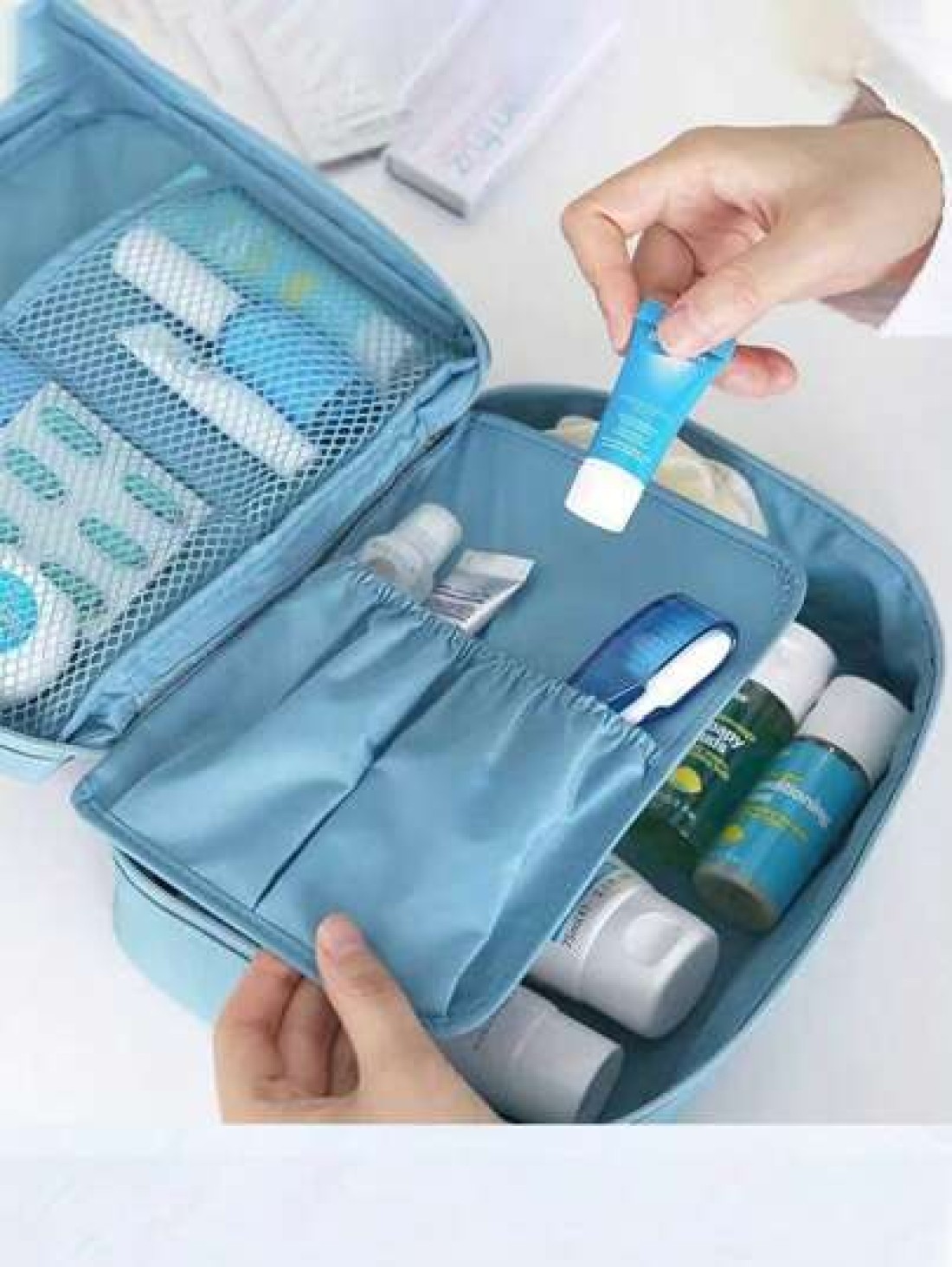 1pc Cosmetic Bag Set Toiletry Organizer Bag Travel Makeup Bag Lightweight Travel Essential Jewelry Organizer Lip Gloss Organizer Nail Polish Organizer Cosmetic Storage OrganizerSummer Travel Vacation