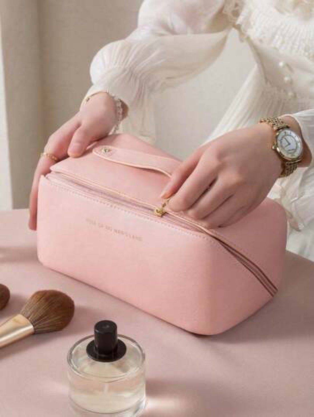 1pc Makeup Bag Makeup Organizer Portable Travel Storage Bag Waterproof Toiletry Bag Multi Functional Hanging Bag Skincare Product Bag Makeup Brush Holder Cosmetic Tool Bag Travel Essentials Bathroom S
