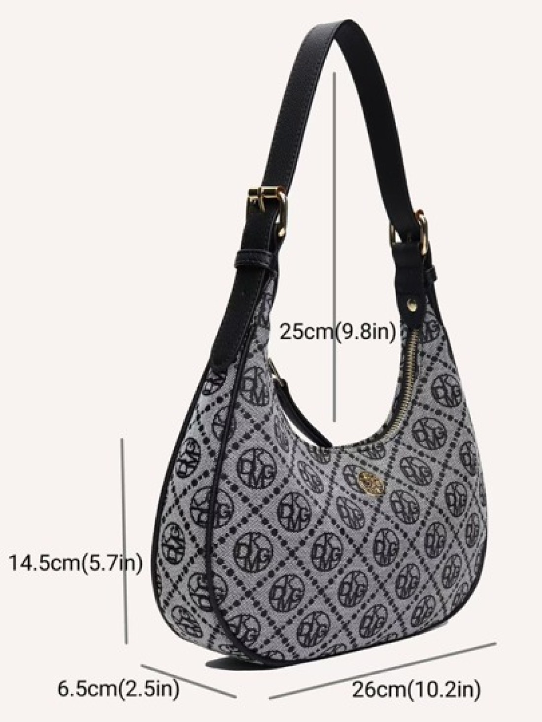 DK DKMG Women Handbag Shoulder Bag Fashion Classic Vintage Letter Jacquard Casual Tote Bag With Crescent Moon Pattern Suitable For Holidays Halloween Christmas Mother s Day