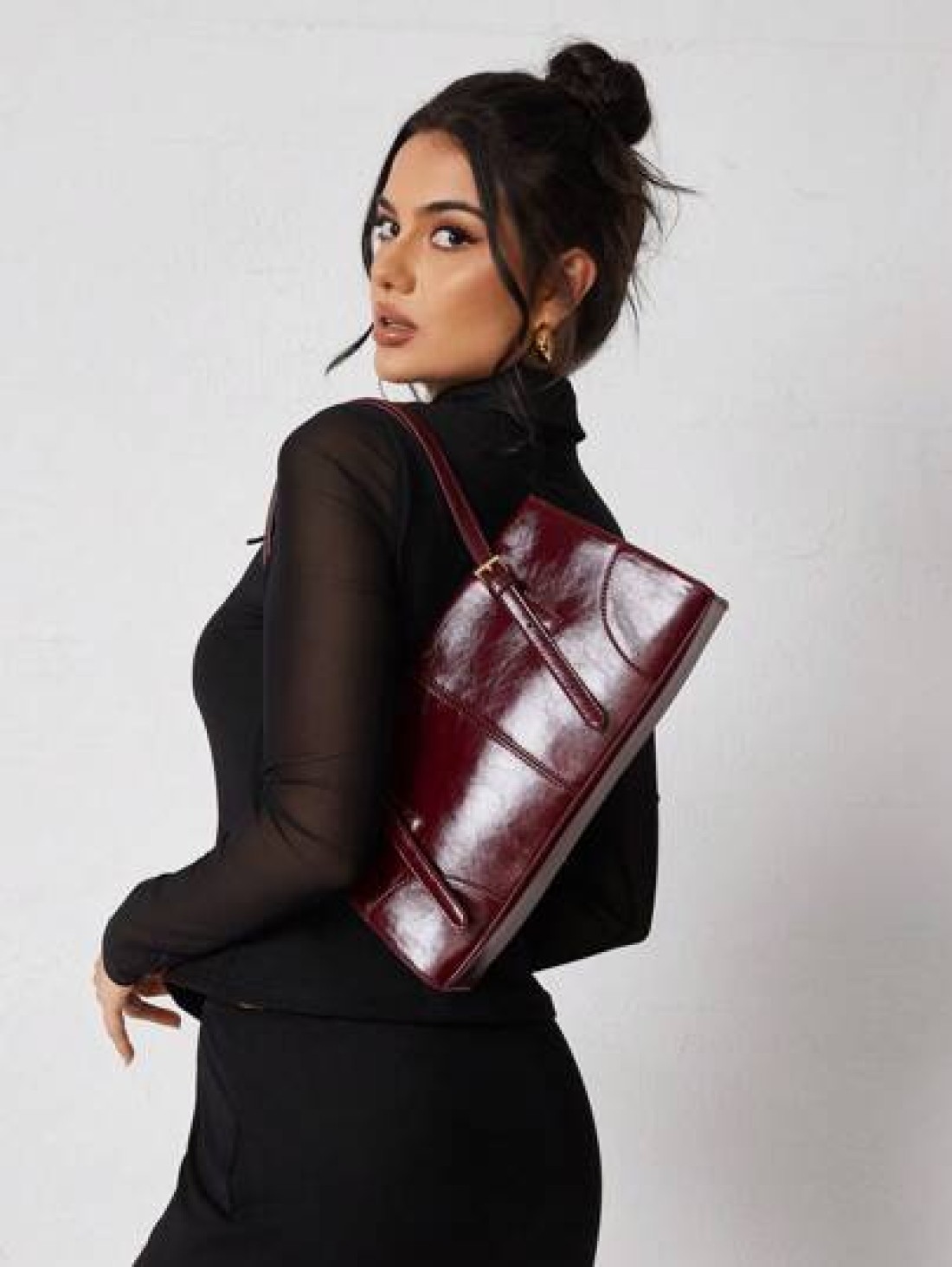 SHEIN SXY Ladies Women Shoulder Bag Hobo Bag Fashionable Elegant Simple Personality Versatile Classic For Commute Office Date Daily Shopping Afternoon Tea