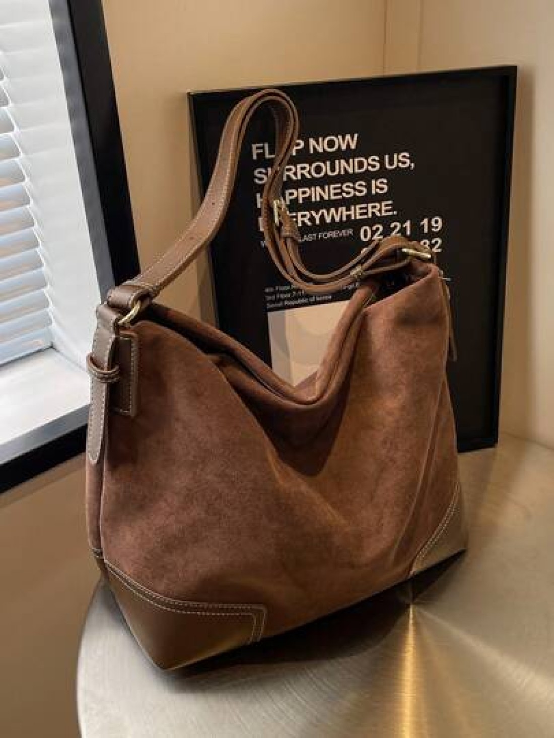 Fashion Casual Versatile Retro Solid Color Women Shoulder Bag