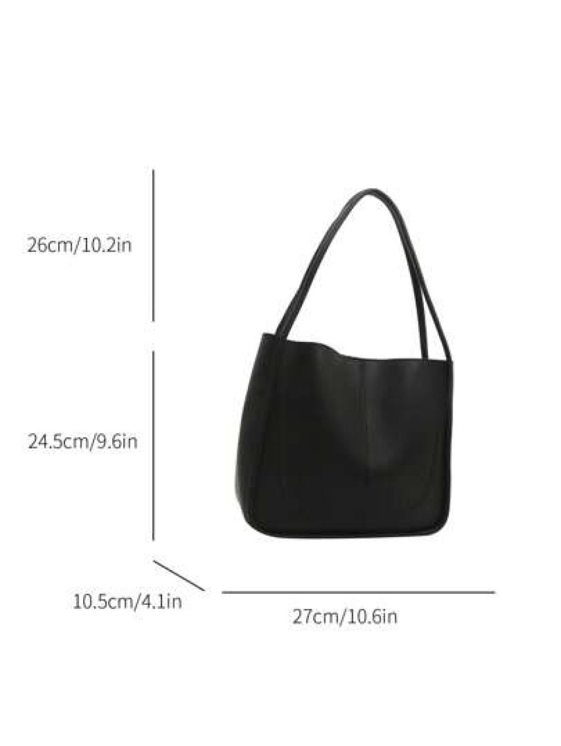 1 Pc Retro Plain Soft Surface Large Capacity Shoulder Bucket Bag Suitable For Women s Daily Casual Commuting Use Minimalist Style Women Bag