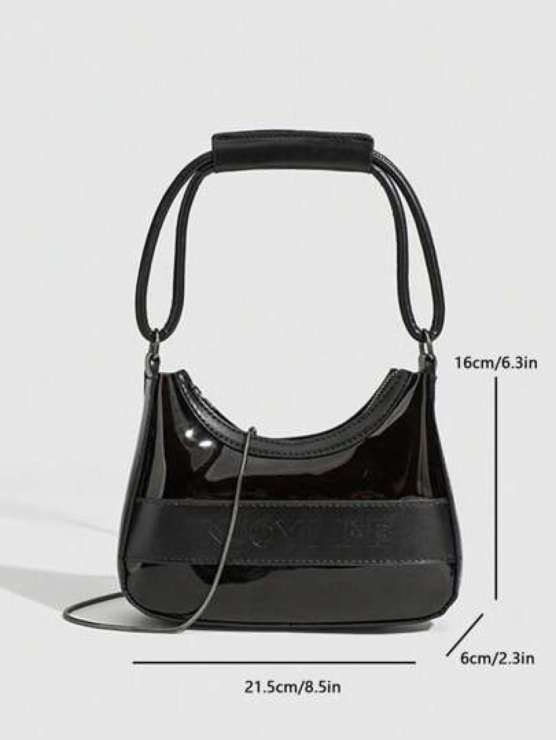 Transparent Crescent Moon PVC Crossbody Bag With Chain Versatile Niche Design Shoulder Bag