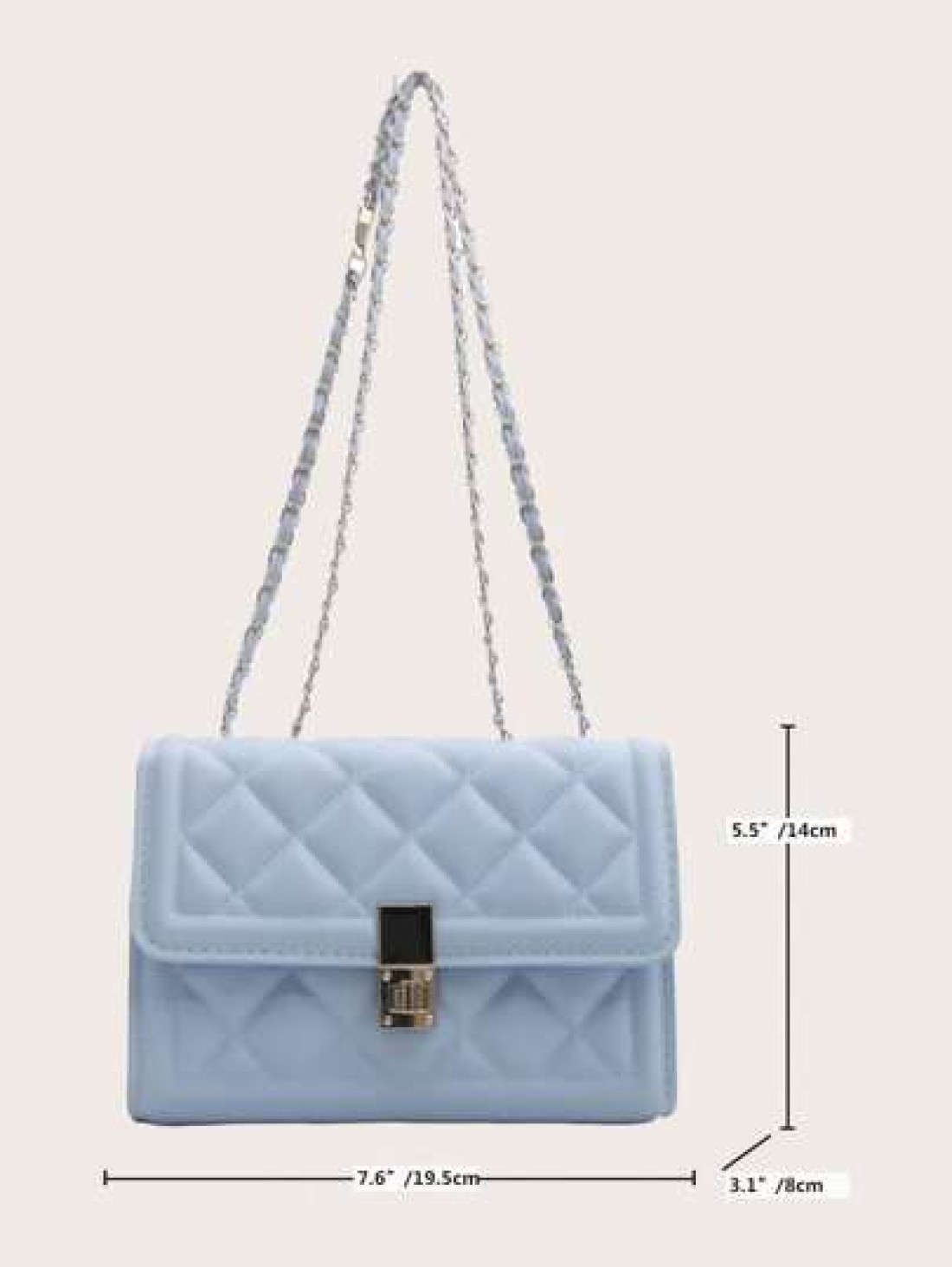 Fashion Solid Color Quilted Square Chain Shoulder Bag Versatile Flap Banquet Evening Bag New Lightweight Handbag Purse Daily Commuting Messenger Bag For White Collar And Student Casual Mobile Phone Co