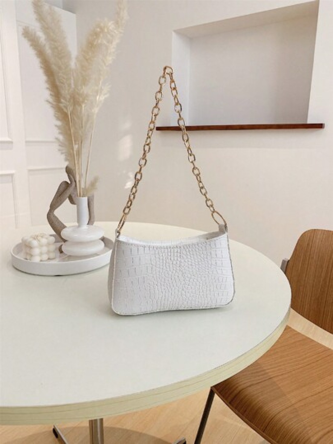 Women s Mini Alligator Texture Chain Shoulder Bag
