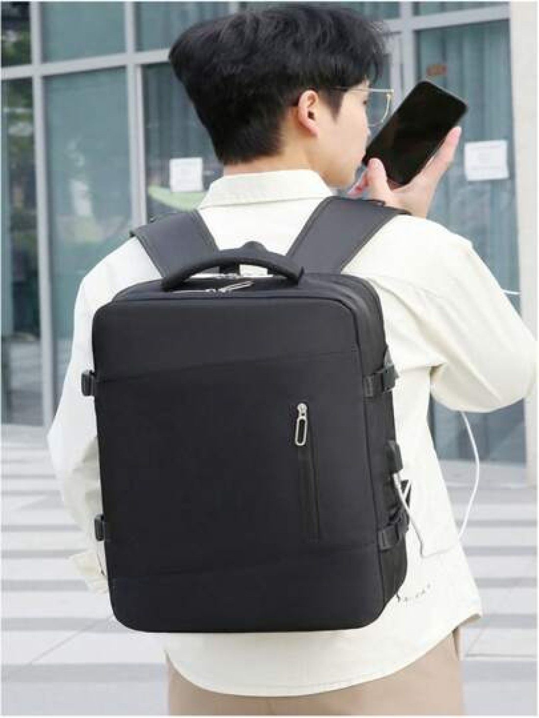 1pc Travel Backpack For Men Women 40L Flight Approved Carry On Backpack Large Expandable Luggage Backpack Bussiness Travel Backpack With USB Charging Port And Anti Theft Pocket 17 Inch Water Resistant