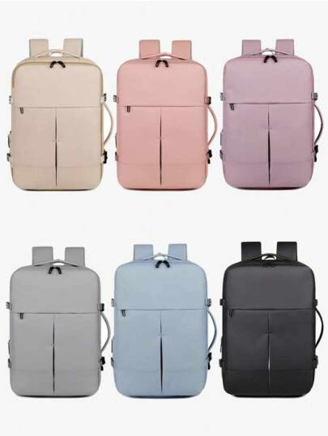 New Fashionable Simple Solid Color Large Capacity Backpack For Business Travel Luggage Bag Short Distance Multi Pocket Business Computer Bag Commuter Backpack
