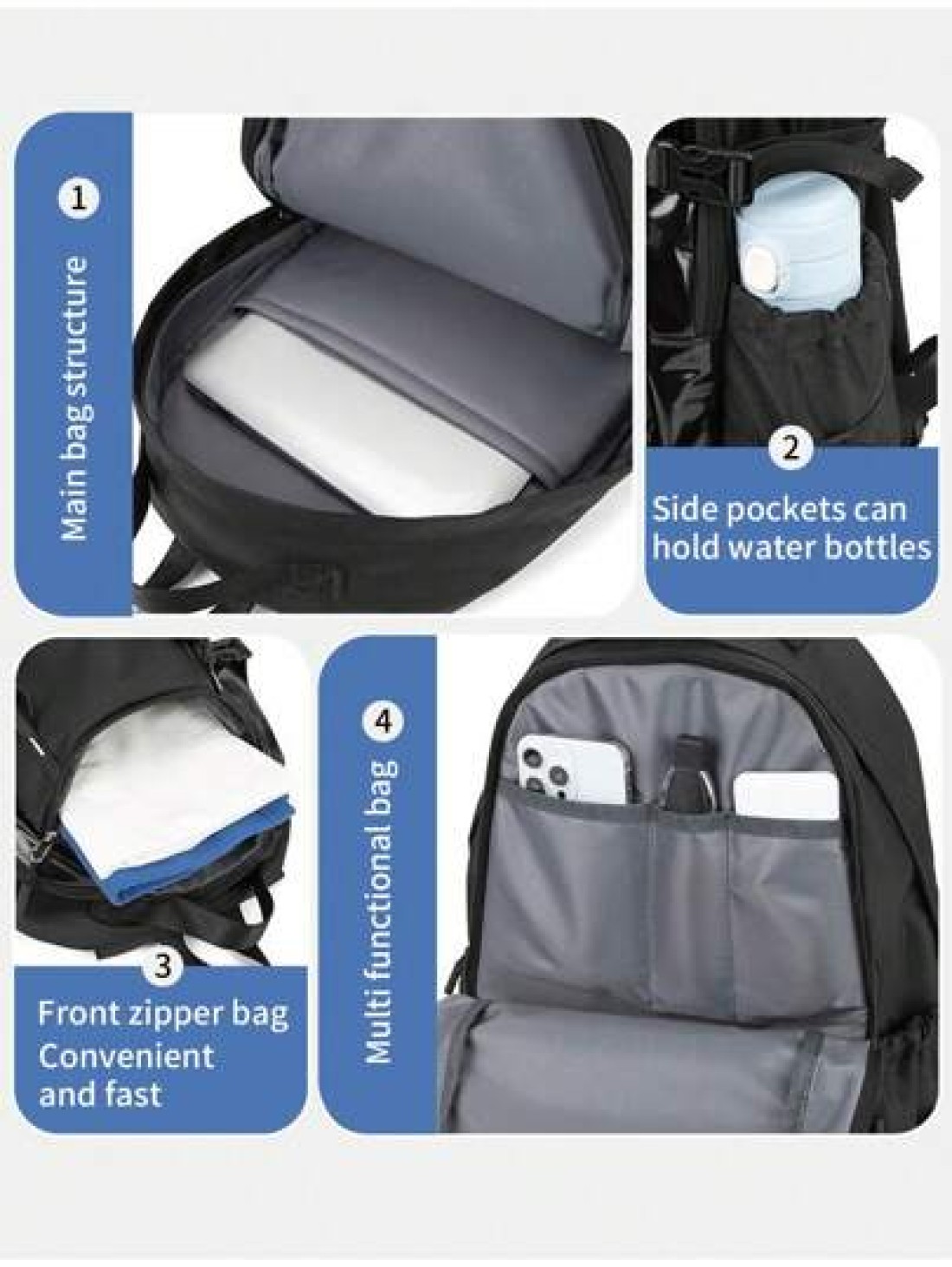 Large Capacity Outdoor Hiking Backpack Multifunctional Unisex Backpack For Travel Hiking Sports Water Resistant Padded Shoulder Straps To Relieve Fatigue Holiday Essentials Men Essentials