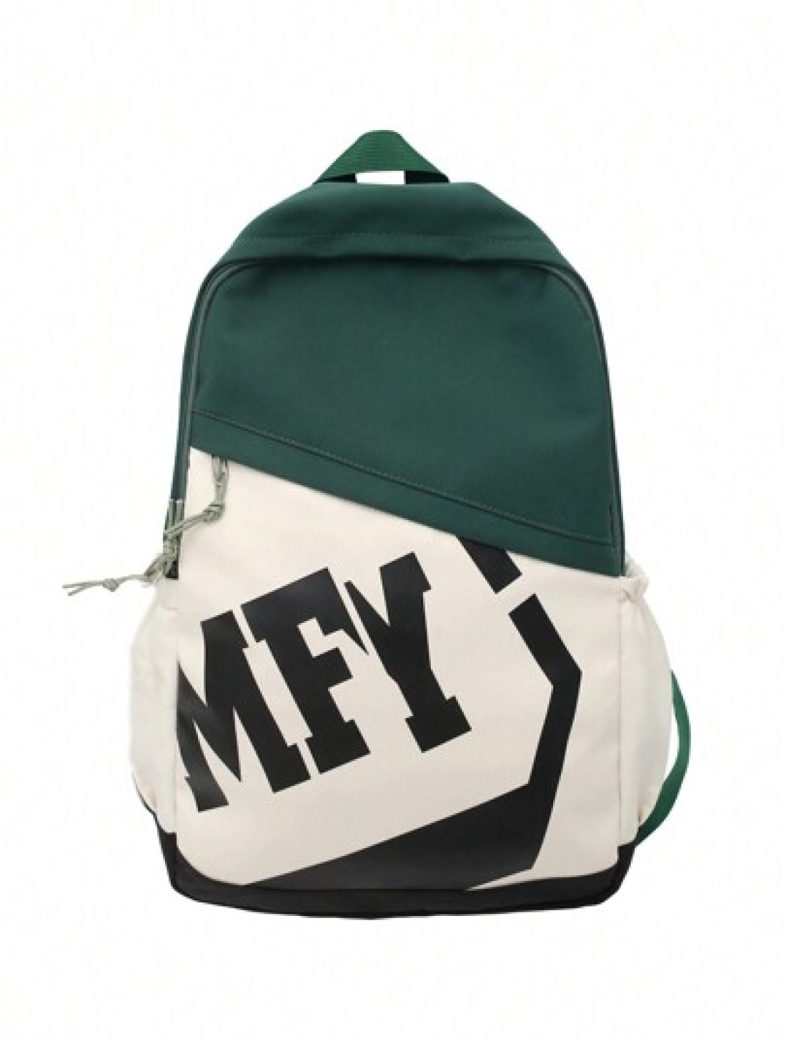 New Color Blocking Backpack For Men 15 Inch Laptop Bag 20l Capacity With Letter Print Suitable For Students Vacation School Carry On Polyester Green Personalized Gifts Practical Extra Large School Bac
