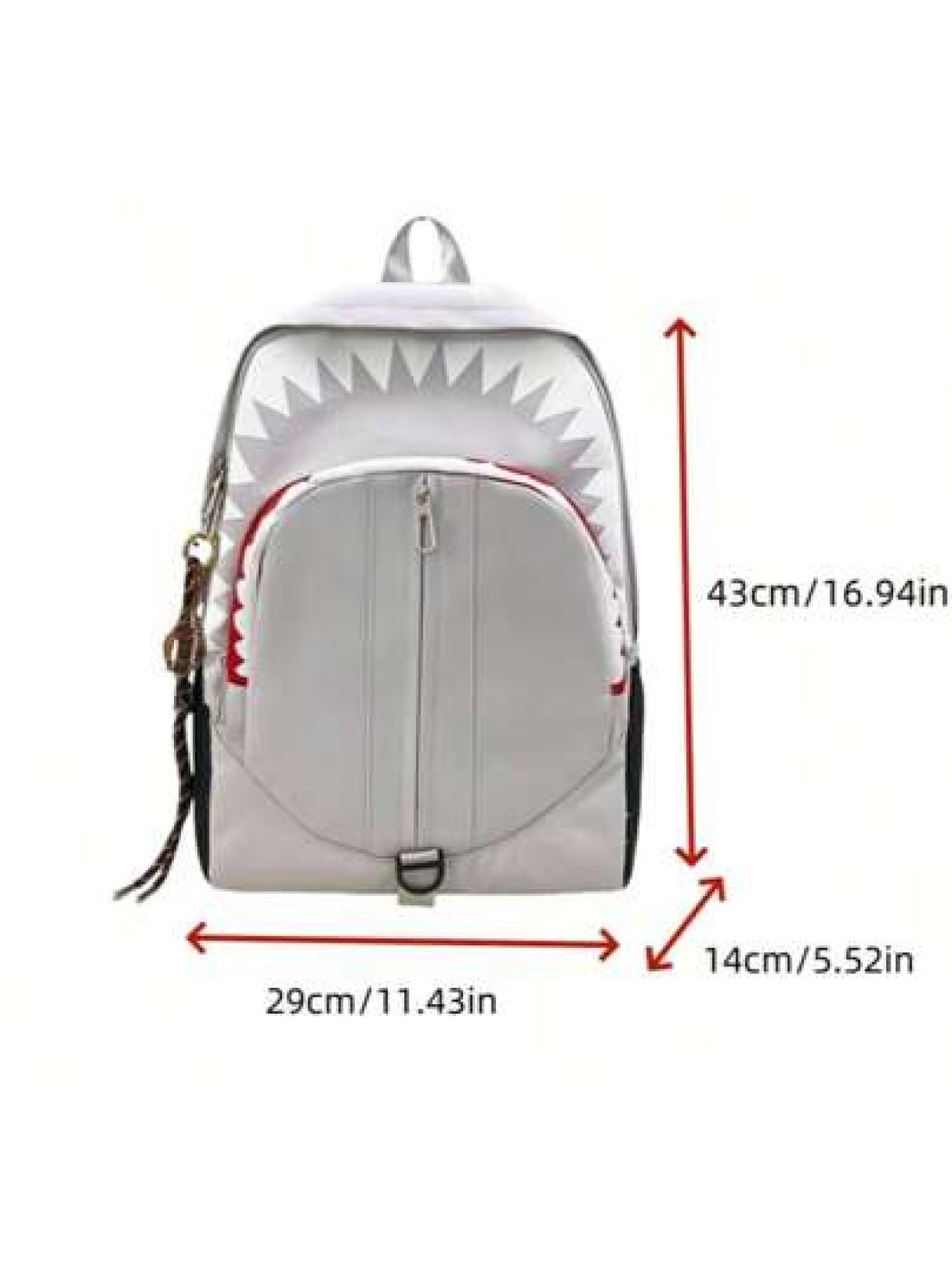 New Spring Summer Fashion Luminous Shark Graphic Backpack Large Capacity Student Bag Personality Casual Bag With USB Charging Port Fits Laptop Books Documents Clothes Suitable For School Business Trip