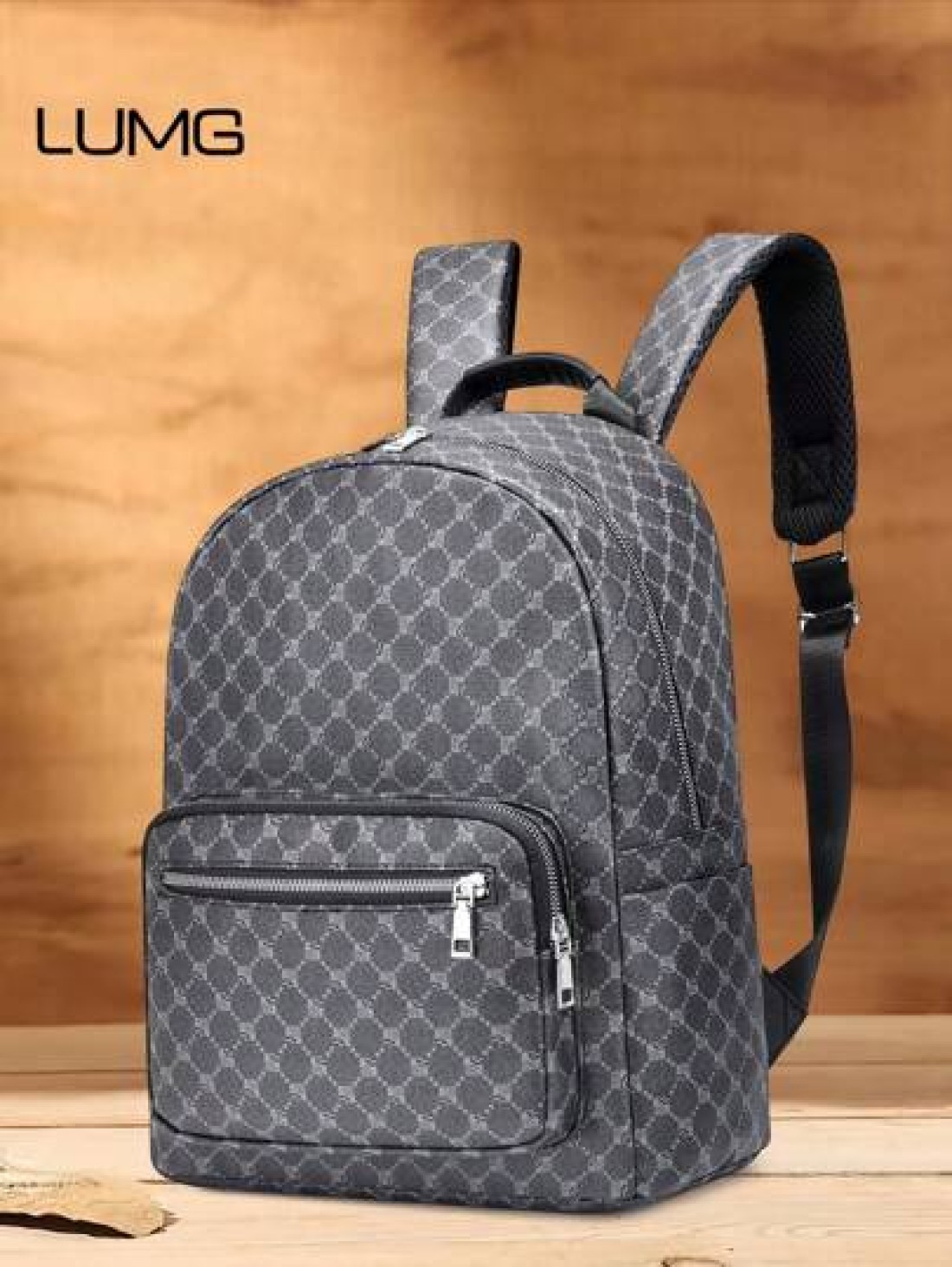 15 Inch Men Geometric Pattern Casual School Backpack Laptop Computer Bag Bookbag Shoulder Bag College School Graduate University Students For Business Outdoor Travel Camping Sport Leather Bag For Book