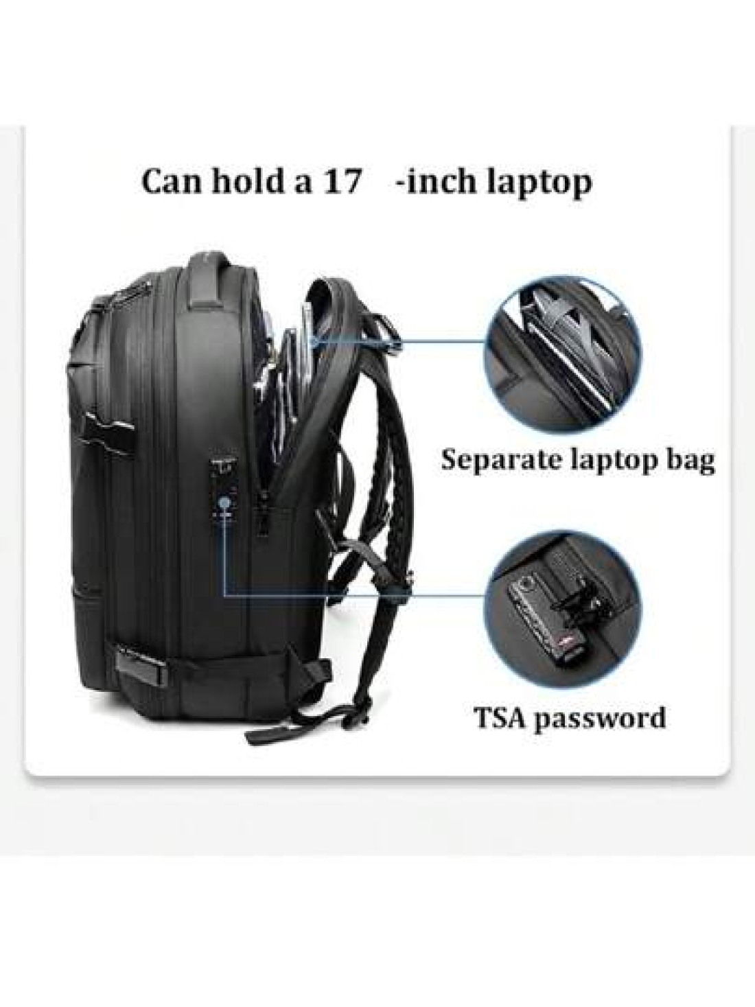 Men s Travel Backpack 17 Laptop Backpack Vacuum Compression Backpack Business Large Capacity School Backpack Expand Outdoor Backpack Commute Book Bag School Bag Gifts Fall Christmas Scream Bag Backpac