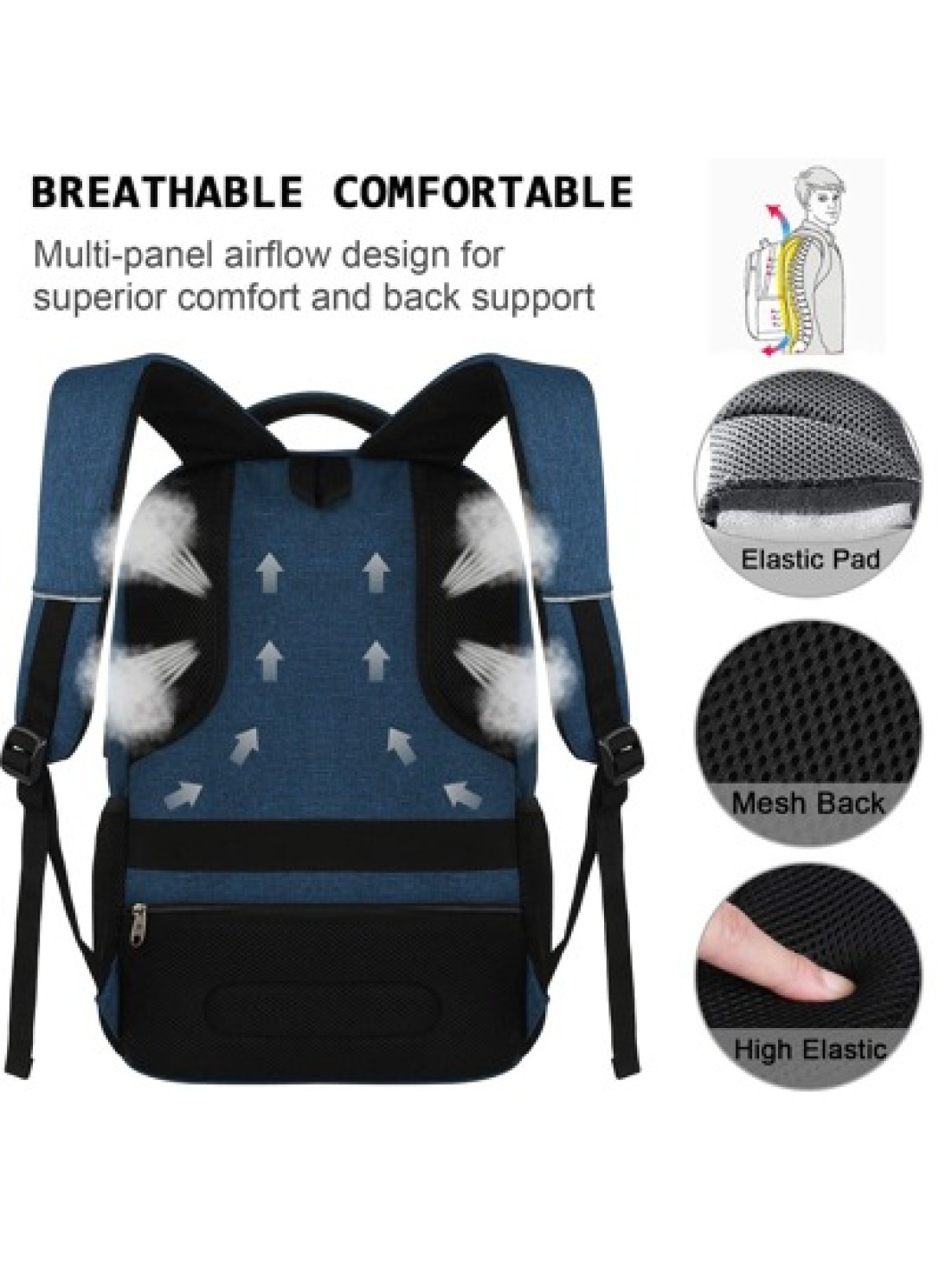Laptop Backpack 15 6 Inch Large Travel Backpack Best Gift Water Proof Computer Backpack Work Business College Backpack Book Bag Friendly Carry On Backpack With USB Port Rucksack Summer School Bag Wate