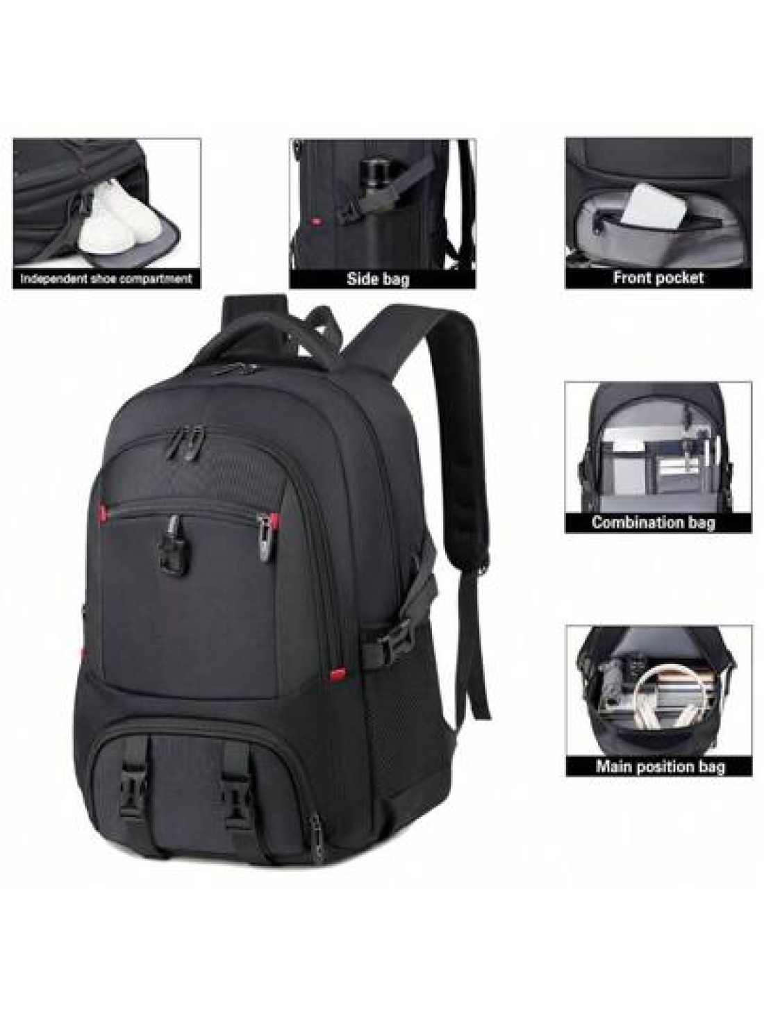 Large Capacity Fashion Backpack With USB Charging Port Shoe Compartment Stylish Multi Function Durable Oxford Fabric Backpack Suitable For Business Travel And School Use
