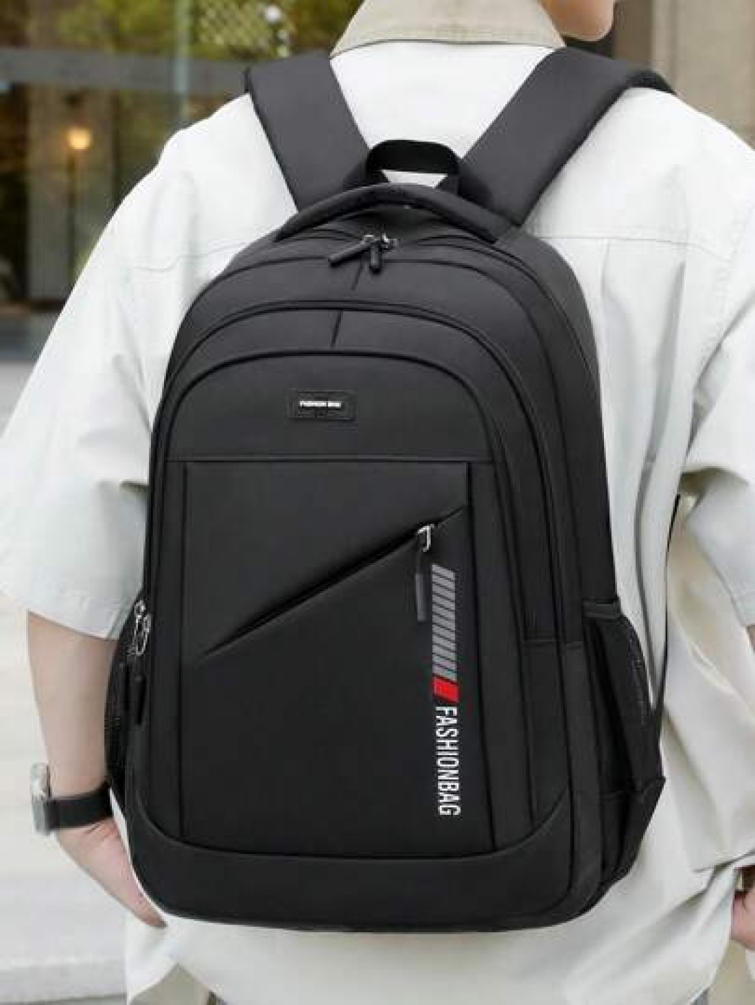 Classic Solid Color Versatile Shoulder Bag Casual Style Large Capacity Multi Pocket Backpack Adjustable Shoulder Strap Fashionable Commuter Bag Suitable For Travel Students And Daily Use