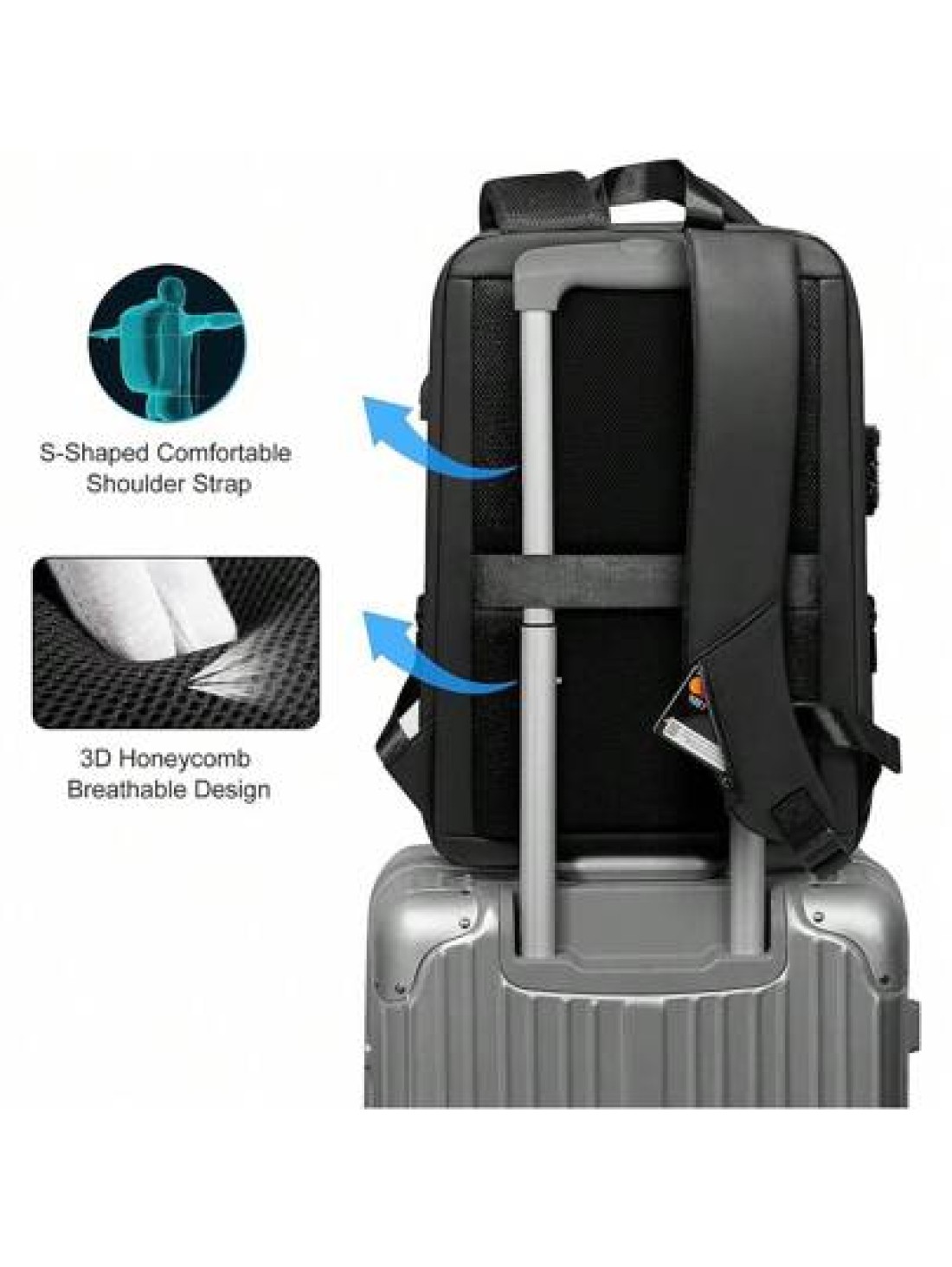 resilver Anti Theft Backpack Waterproof Black Business USB Charging EVA Hard Case Travel Laptop Backpack Fit For 16 Inch Notebook Christmas Fall University School Bag For School College Gifts Scream B