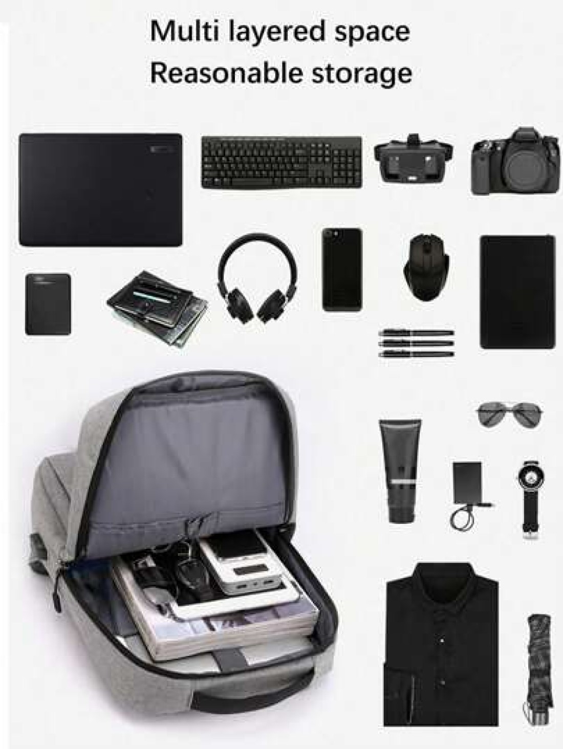 Men s Business Commute Backpack With Large Capacity 15 6 Inch Laptop Compartment Multiple Pockets And External USB Charging Port Suitable For Travel Office Or Daily Use Case Teacher Christmas Scream B
