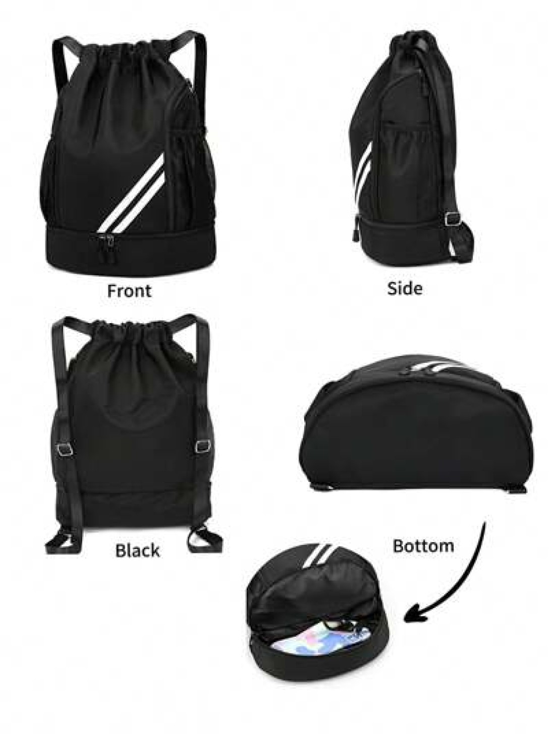 Spacious Waterproof Drawstring Backpack With Multi Pocket Design Perfect For Travel Sports And Outdoor Activities Ideal For Basketball Tennis And Swimming Gear And More Great Gift For Students And Men