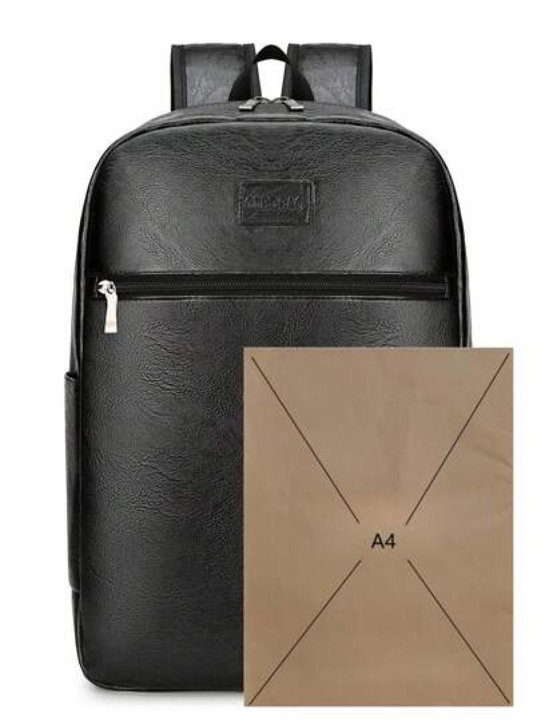 Faux Leather Vintage Backpack Slim 15 6 Inch Laptop Bag Casual Travel Daypack Brown Black Vacation School Summer Water Proof Carry On PU Leather Business Casual Black Husband Purse Holiday Computer Bl
