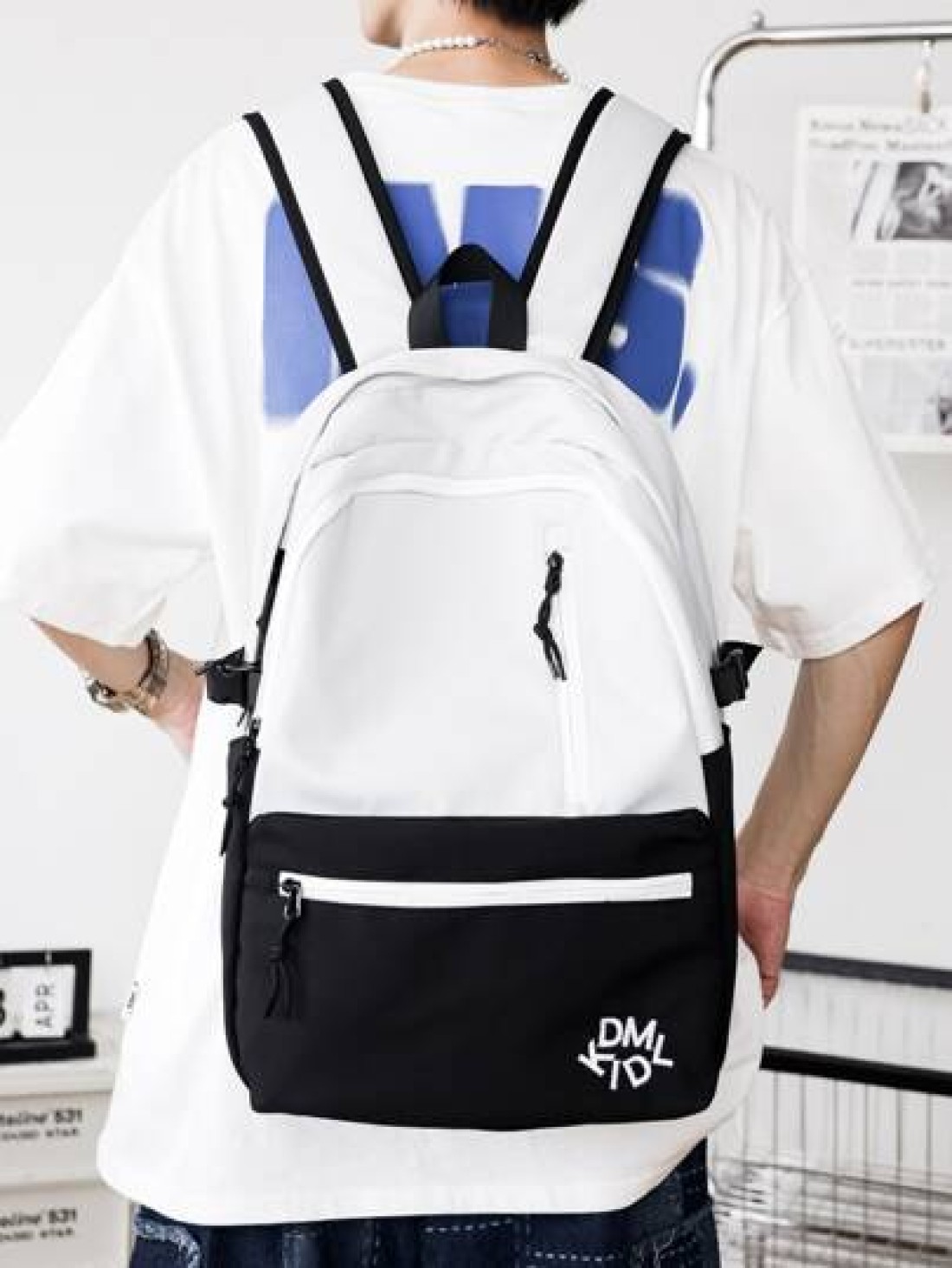 peach tree Fashionable Color Block Campus Laptop Backpack Peach Tree Christmas Men Bag Vacation Travel Essentials Dad Gifts School Bag Travel Backpack Large Capacity Sports Bag Laptop Bag Book Bag Fun