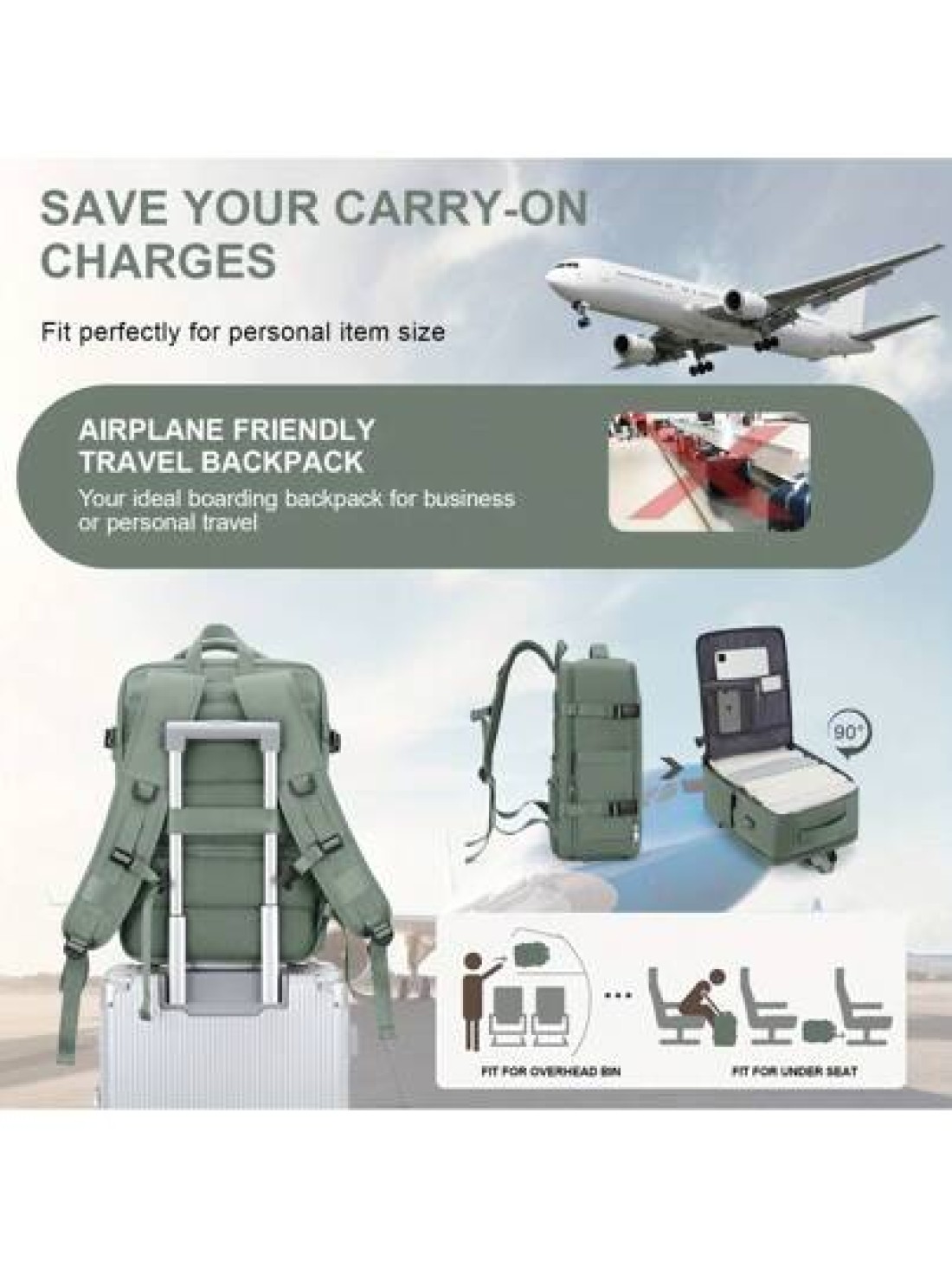 Carry On Backpack Travel Backpacks Flight Approved Large Capacity Nylon Fabric Waterproof Hiking Backpack Outdoor Computer Backpack For Travel Camping Hiking Gift For Mom Dad Daughter Friend New Year
