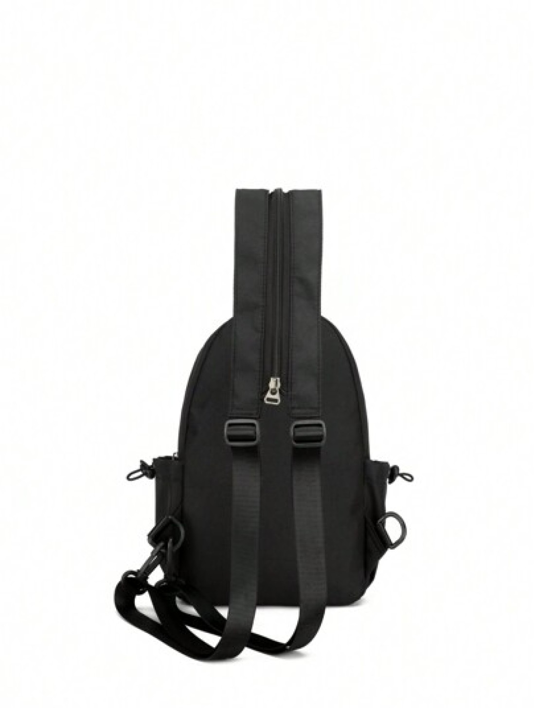 1pc Men s Functional Backpack With Double Shoulder Straps Black Solid Color Made Of Polyester Fiber Simple Fashionable Creative With Zipper Suitable For School Travel Thanksgiving Purse Holiday Comput