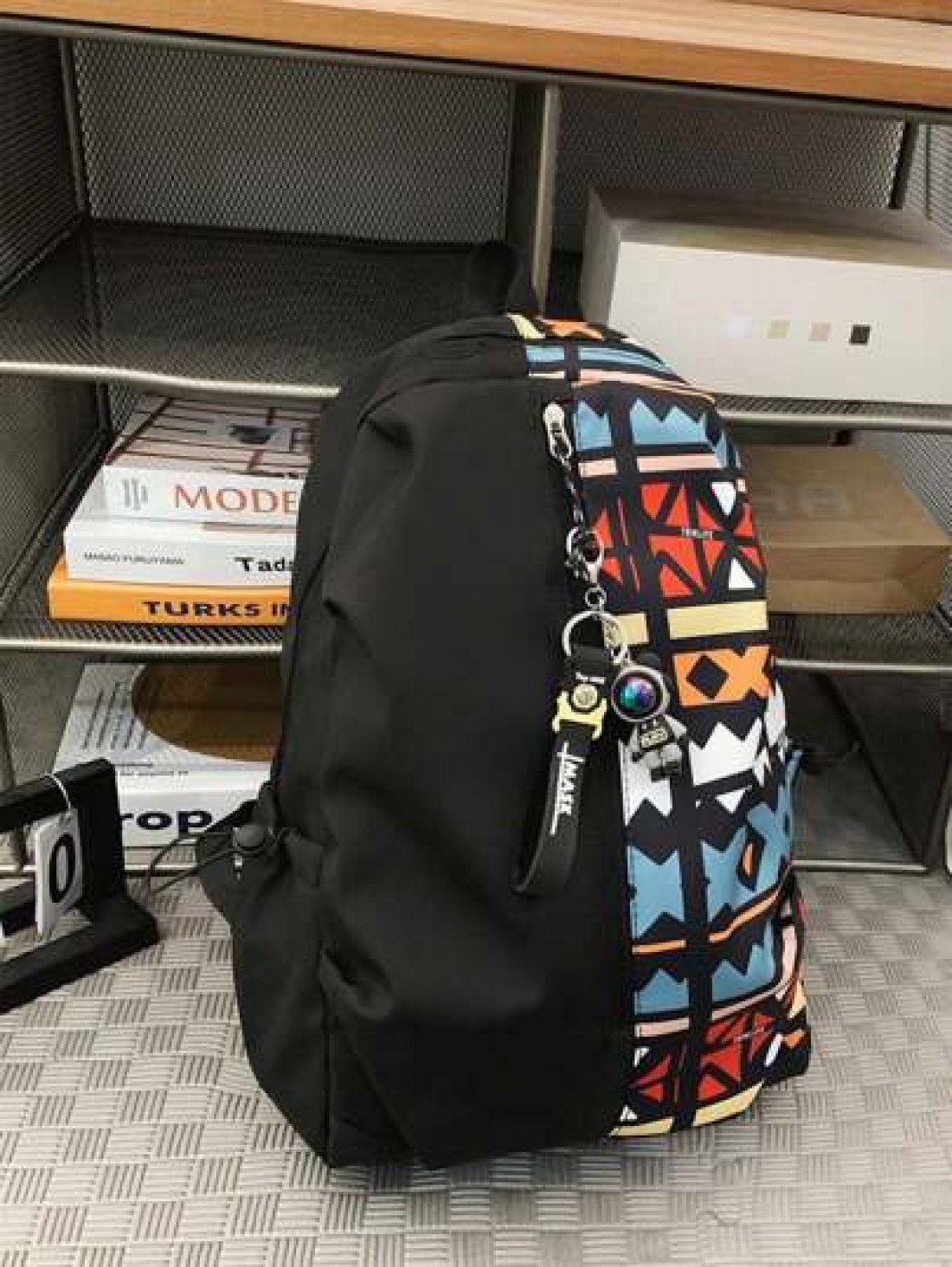 Casual Large Capacity Backpack Fashionable Graffiti Nylon Messenger Bag For School Student Umbrella Water Bottle Tablet Books Travel Including Pendant Suitable For Halloween Anime School Supplies