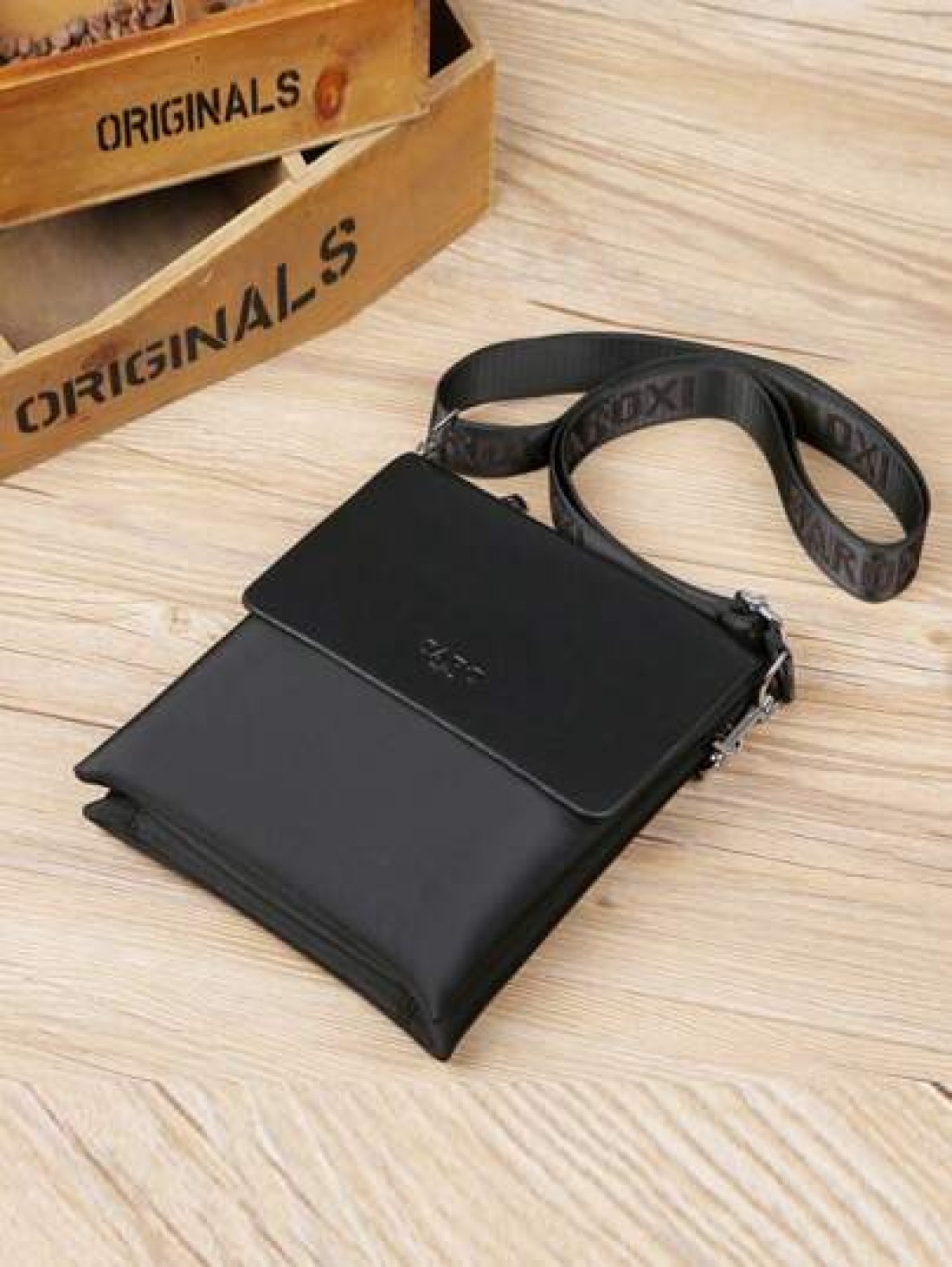 saroxi 1pc Fashion New Men Shoulder Bag Crossbody Bag Multi Layer Slim High End Black Outdoor Men s Sling Bag Male Side Pocket Square Pack Multifunctional Scratch Resistant Suitable For Commuting PU L