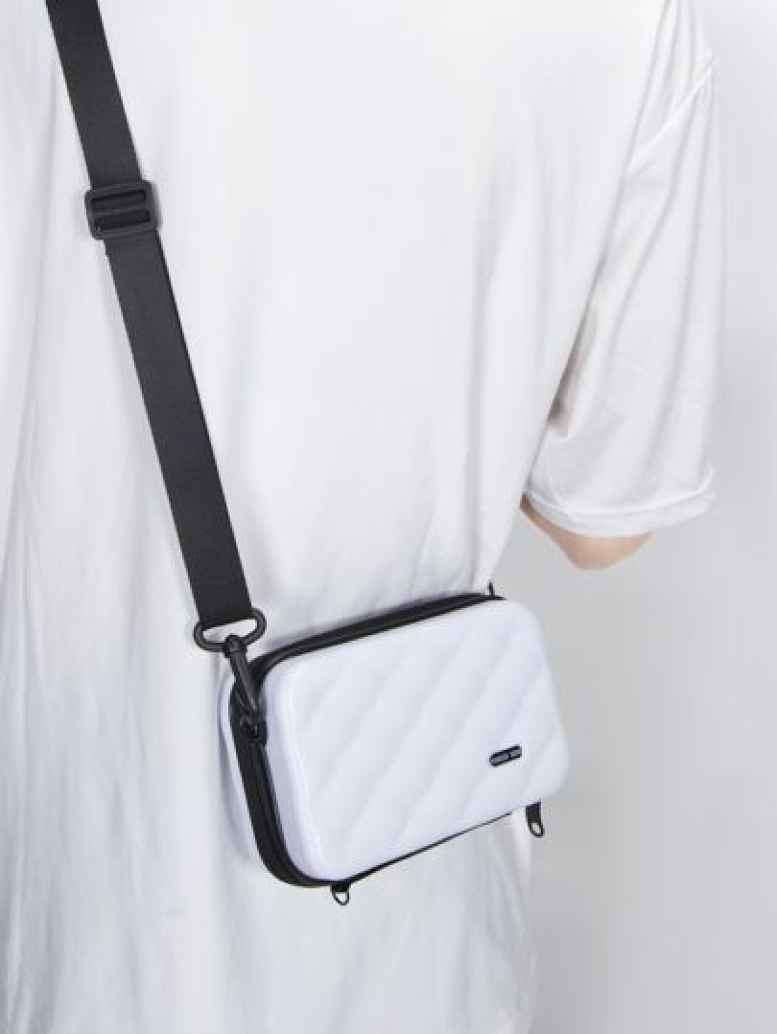Mini Simple Rhombus Crossbody Bag Shoulder Bag Water Resistant PVC Hard Shell Bag For Men Casual And Versatile College Bag Summer Dad Bag For School Multi Functional Messenger Bag Sling Bag Student La