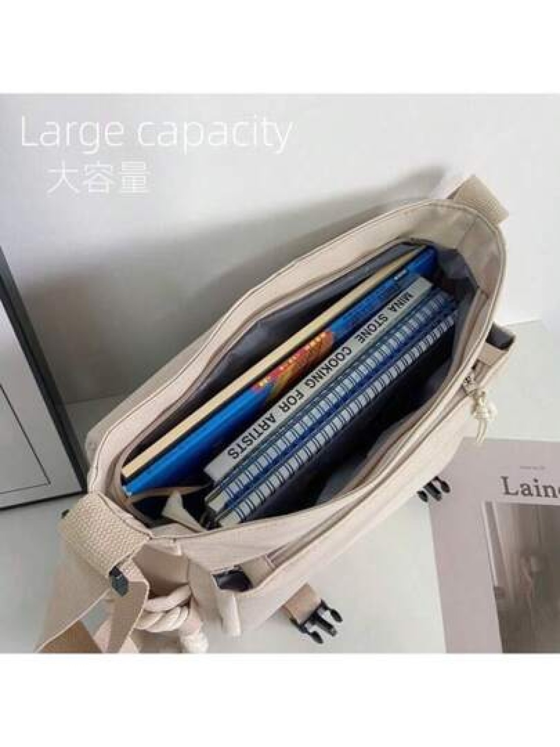 1pc Japanese Harajuku Style Solid Fashionable Casual Large Capacity Women Crossbody Bag High Shool Girls Messenger Bag For Class Teens Girls Boys Street Campus Crossbody Bag For University High Shool