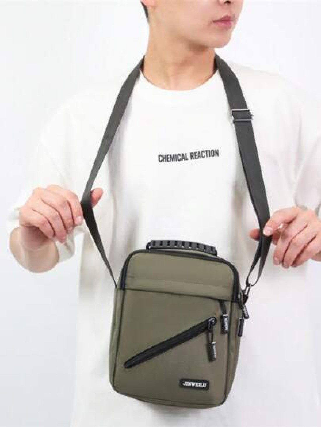 Fashion Large Capacity Men Shoulder Bag Travel Small Square Bag