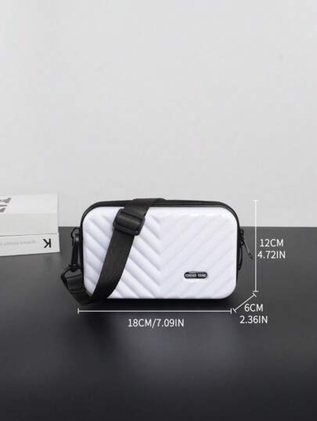 Compact Suitcase Messenger Bag Hard Shell Shoulder Bag Crossbody Bag Lightweight For Back To School College Travel Water Resistant PVC Material Minimalist Casual Style Gifts For Boyfriend Sling Bag Fa