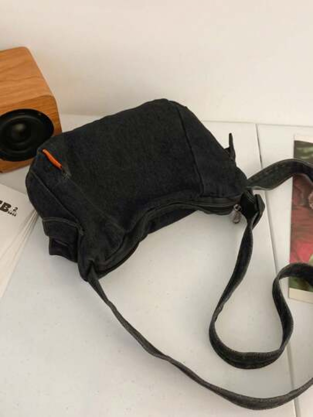 1PC Messenger Bag Messenger Bag Black Solid Color Multi Pocket Large Capacity Canvas Car Stitching Shape Square Bag Messenger Bag Student Travel Messenger Bag Man Bag Fall Winter Holiday Thanksgiving
