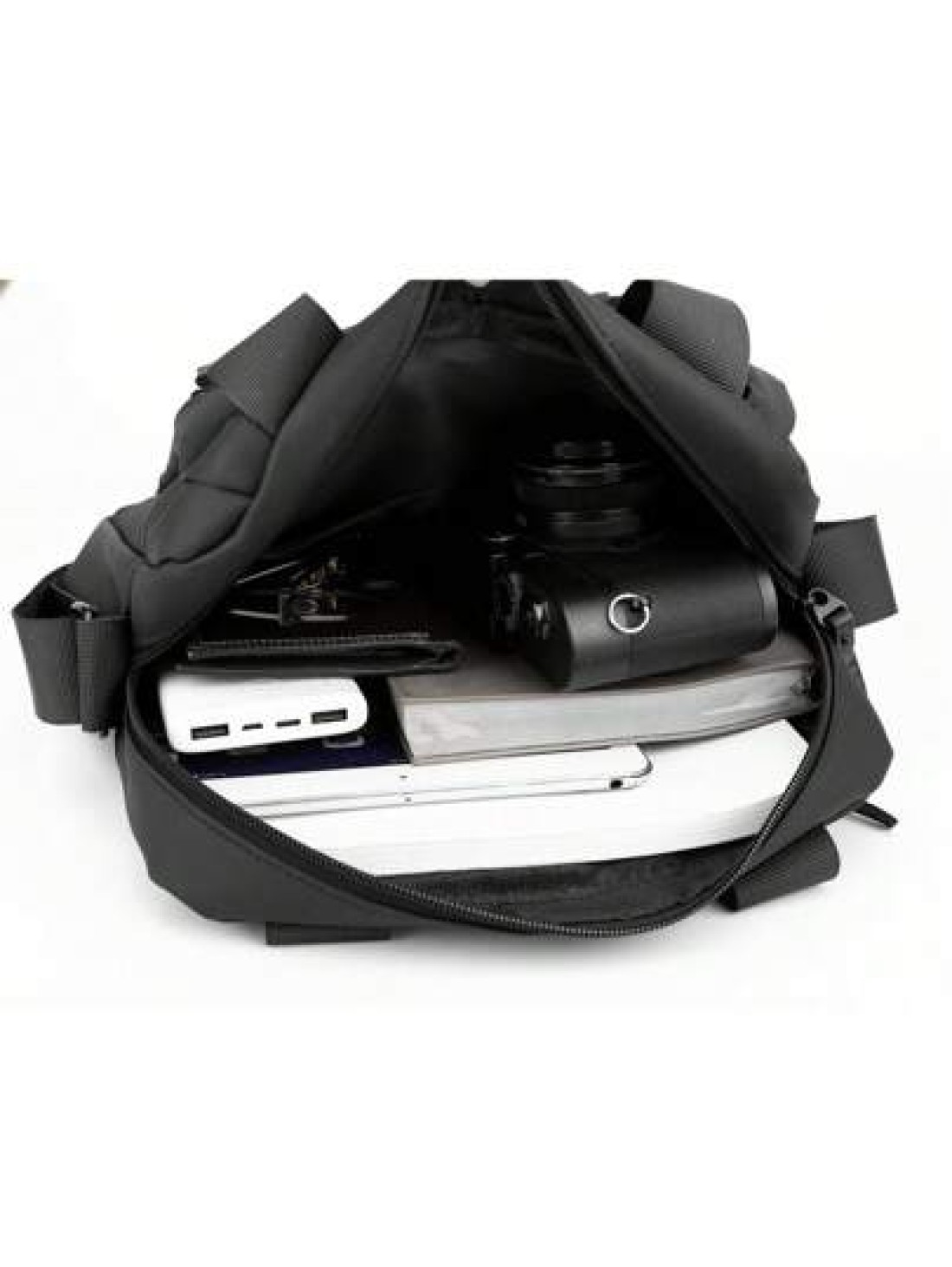 Water Proof Multifunctional Shoulder Crossbody Bag Simple Business Handbag Large Capacity Square Shaped Bag Sling Vacation School Summer Carry On Nylon Business Casual Black Personalized Gifts Dad Hus
