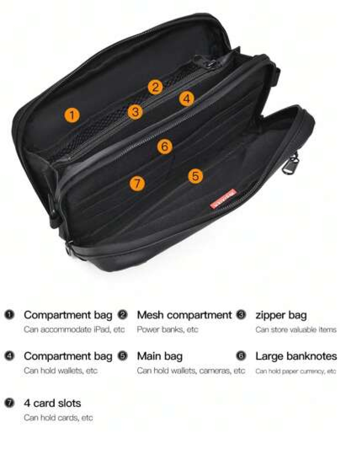 1pc Crossbody Bag Shoulder Bag Waist Bag Handbag Sports Bag Wallet Card Holder Fabric Multiple Compartments Pockets Adjustable Shoulder Strap Hiking Christmas Winter Gifts Hip Bag Tote Bag Black Bag H