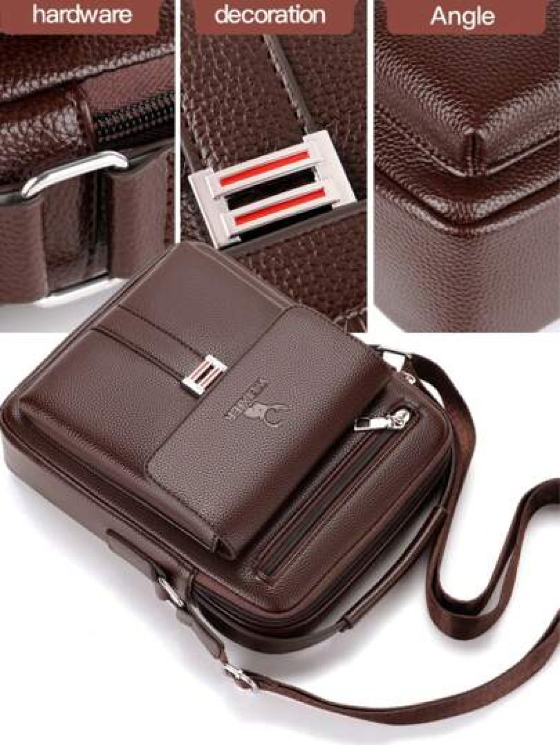 1pc Men s Shoulder Crossbody Waist Hand Chest Bag PU Water Proof Wear Resistant Material With Large Capacity Pockets Adjustable Strap Convenient And Portable New Fashionable Business Bag Ideal Gift Si