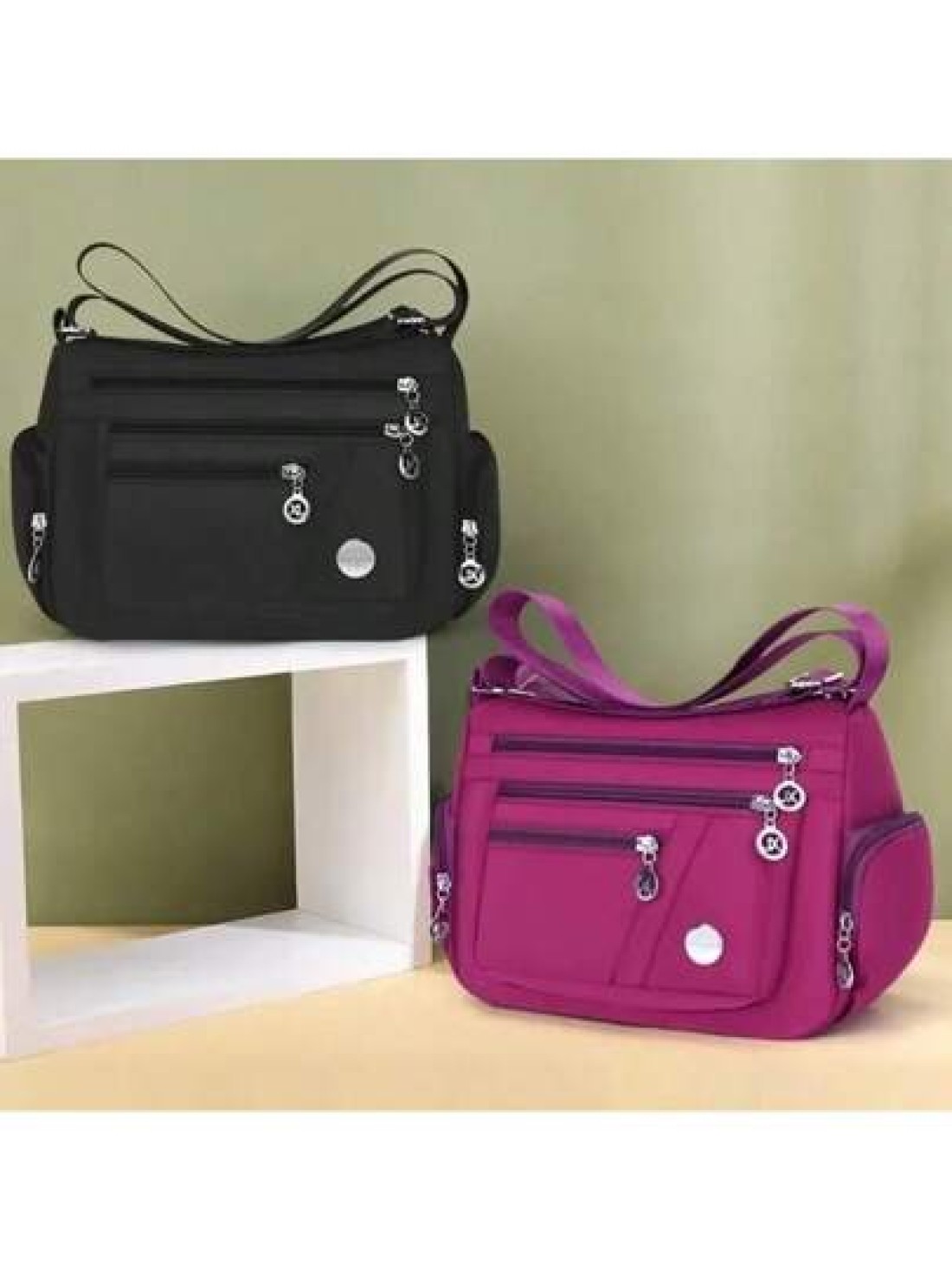 Multifunctional Multi Compartment Crossbody Bag New Lightweight Leisure Shoulder Bag Cell Phone Change Documents Bag