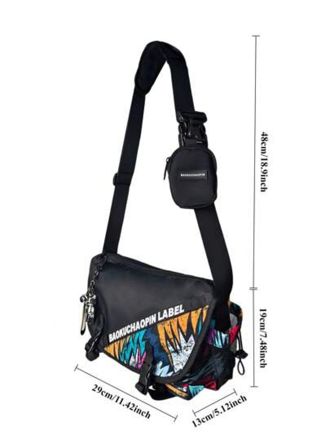 Waterproof Nylon Crossbody Bag With Adjustable Strap For Men Women Unisex Multifunctional Black Shoulder Bag With Large Capacity For Work Travel Camping Beach Holiday Vacation Travel Essentials For Hi