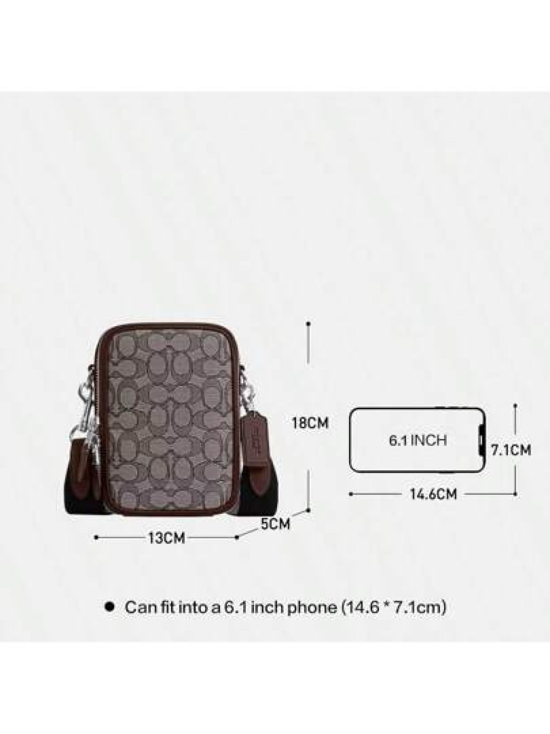 Coach Stanton Crossbody Bags For Men Small Leather Phone Wallet Purses Card Slots With Adjustable Guitar Strap Shoulder Bag In Signature Jacquard