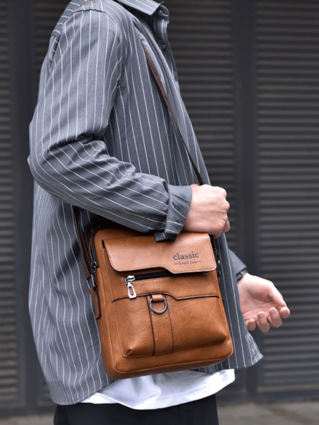 2pcs Set Retro Messenger Bag PU Leather Shoulder Bag With Wallet Large Capacity Headphone Hole Casual Minimalist Style For Commuting Business Travel Gifts For Friends Family Summer Summer Bag Spring B