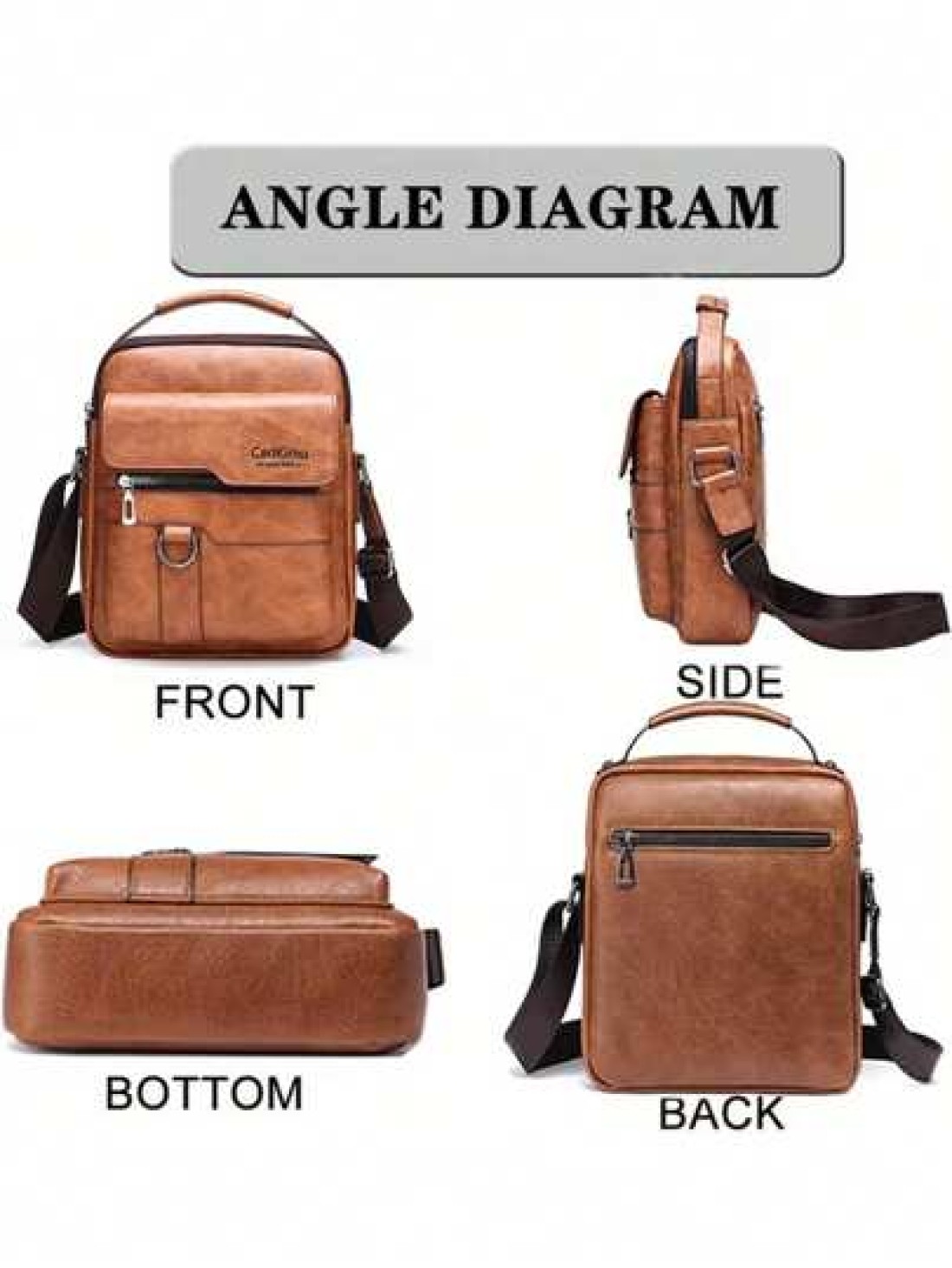 Men s Handbag Men s Shoulder Bag Retro PU Leather Vertical Hand Business Casual Bag Schoolbag