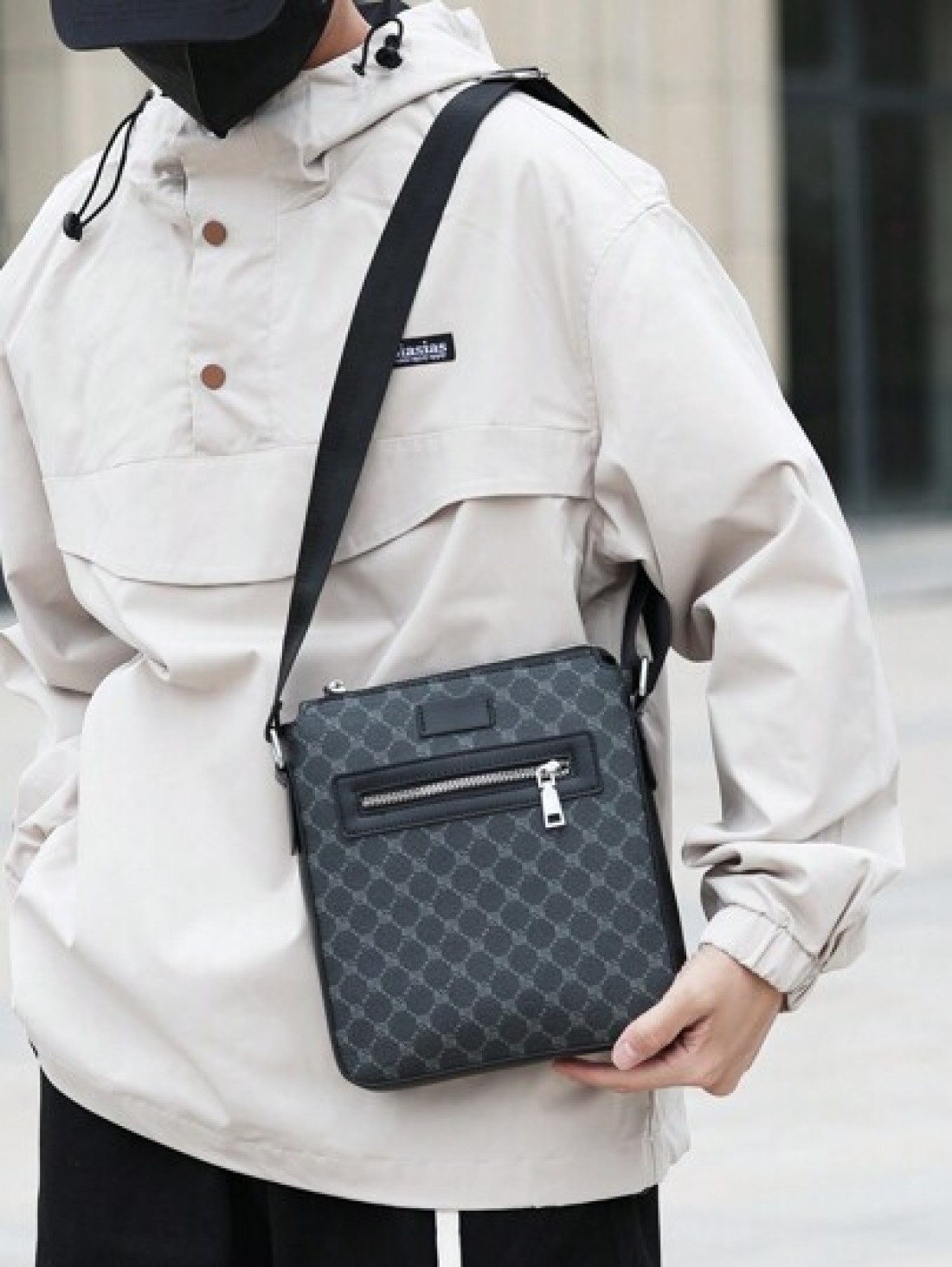 Men s Business Small Square Messenger Bag Casual Shoulder Crossbody Bag Crossbody Bag Sling Bag Chest Bag With Earphone Hole Lightweight For School Outdoor Christmas Gifts Scream Bag Winter Bag Thanks