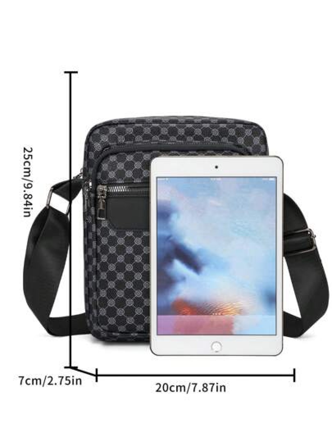 Men s Printed PU Leather Shoulder Bag Small Briefcase Business Bag With Anti Theft Zipper For Travel Christmas Gifts Bag Crossbody Bag Winter Zipper Bag Thanksgiving Purse Holiday Tote Bag Messenger B