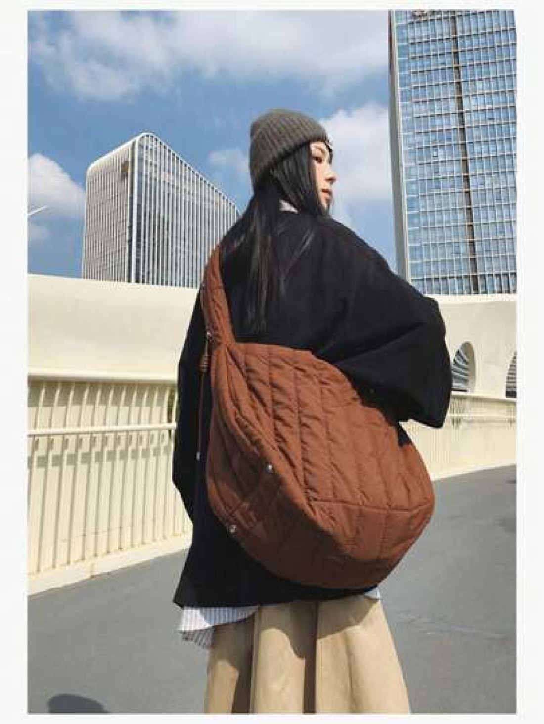 1pc Versatile Casual Large Size Large Capacity Filled Embroidery Thread Coat Bag Fashion Shoulder Bag Portable Crossbody Bag Hobo Bag Valentine s Day Couples Men s Bag Dating Commuting School Sports T