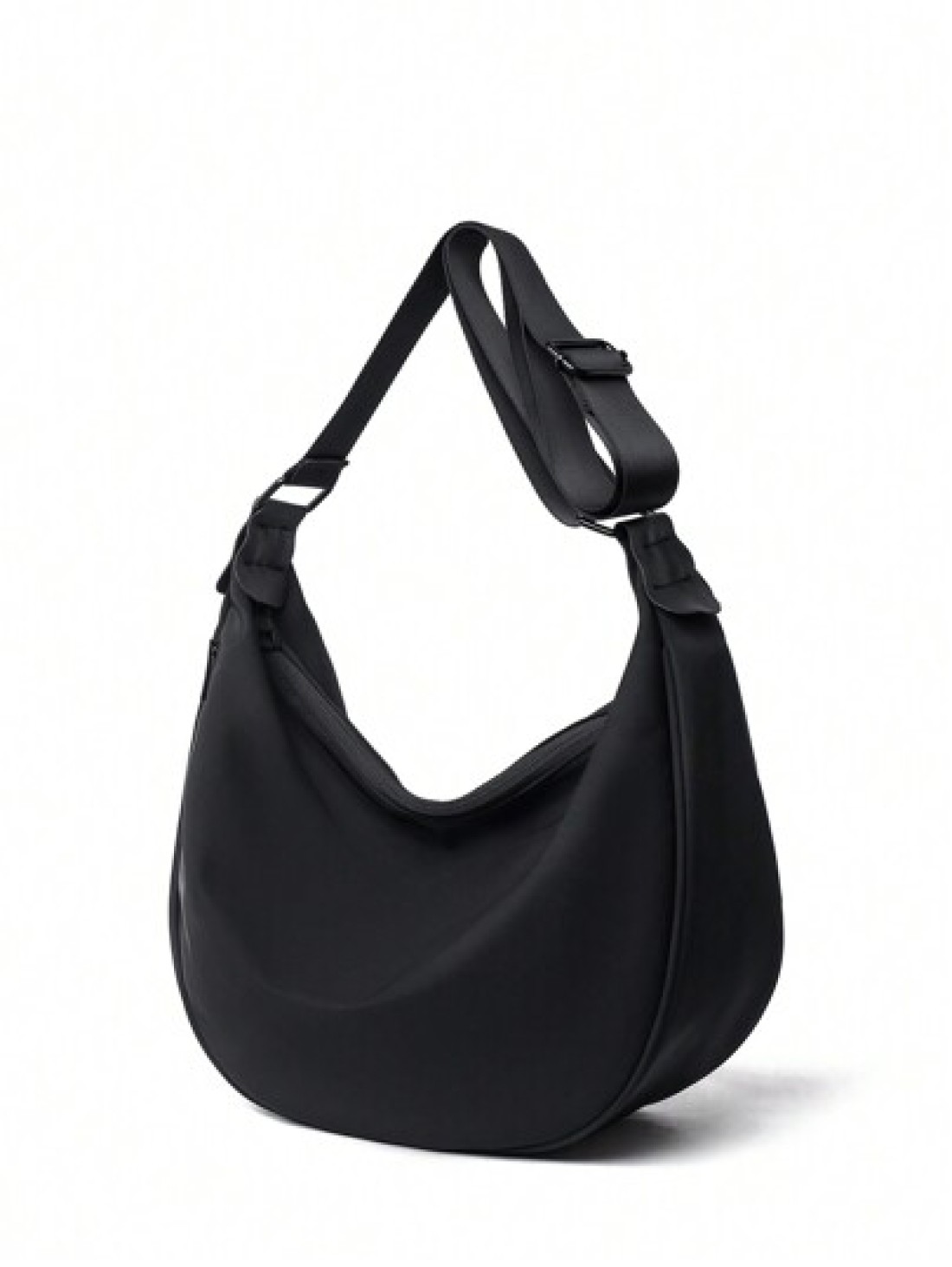 1pc Polyester Fiber Solid Black Shoulder Bag Crossbody Bag Simple Style For Dating Travel School Etc Sling Bag Side Bag For Holiday Travel Essentials Summer Gifts For Boyfriend College Bag Multi Funct