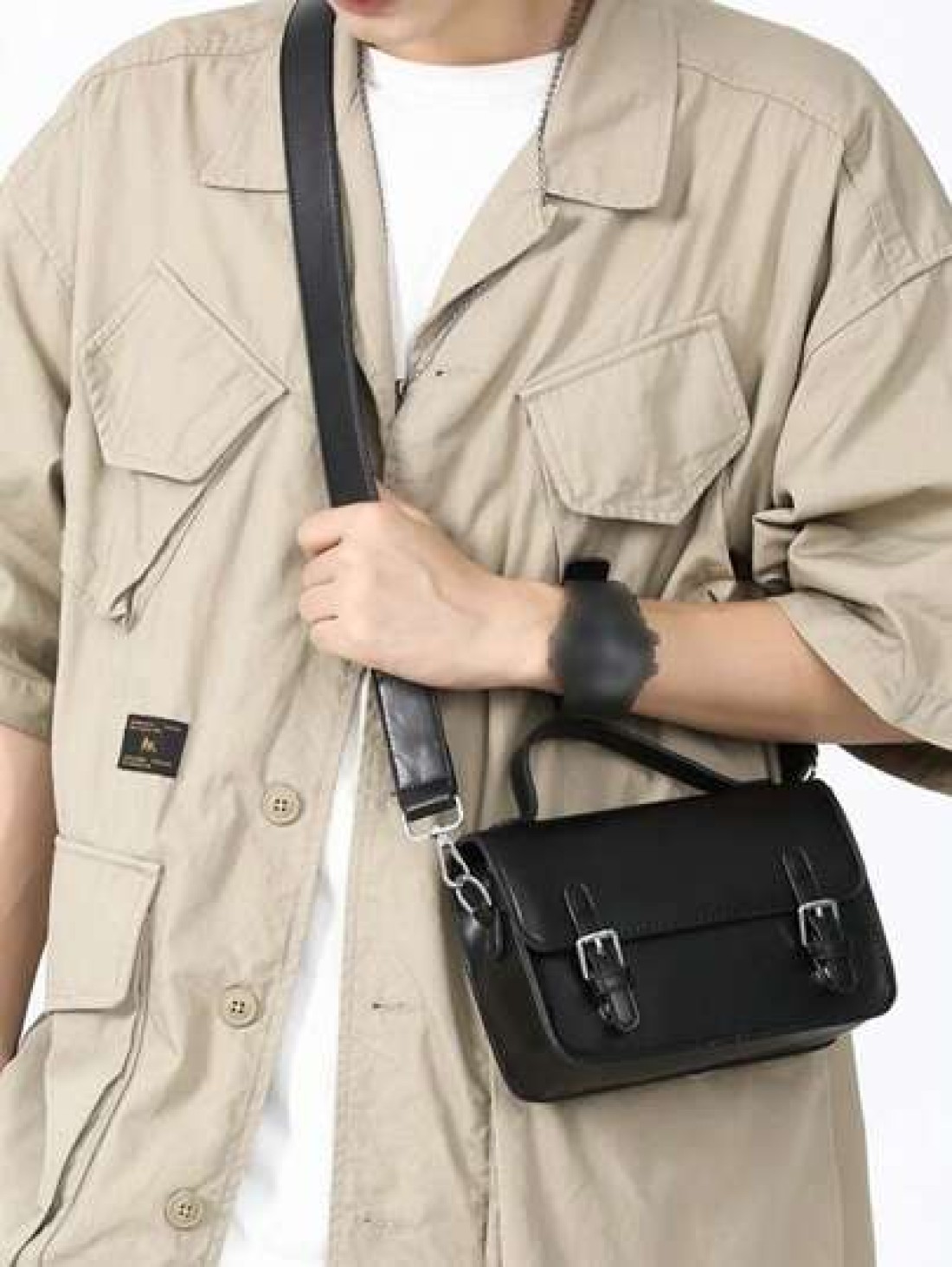 Messenger Casual PU Leather Unisex Shoulder Bag Large Capacity Leisure Street Handbag Crossbody Bag