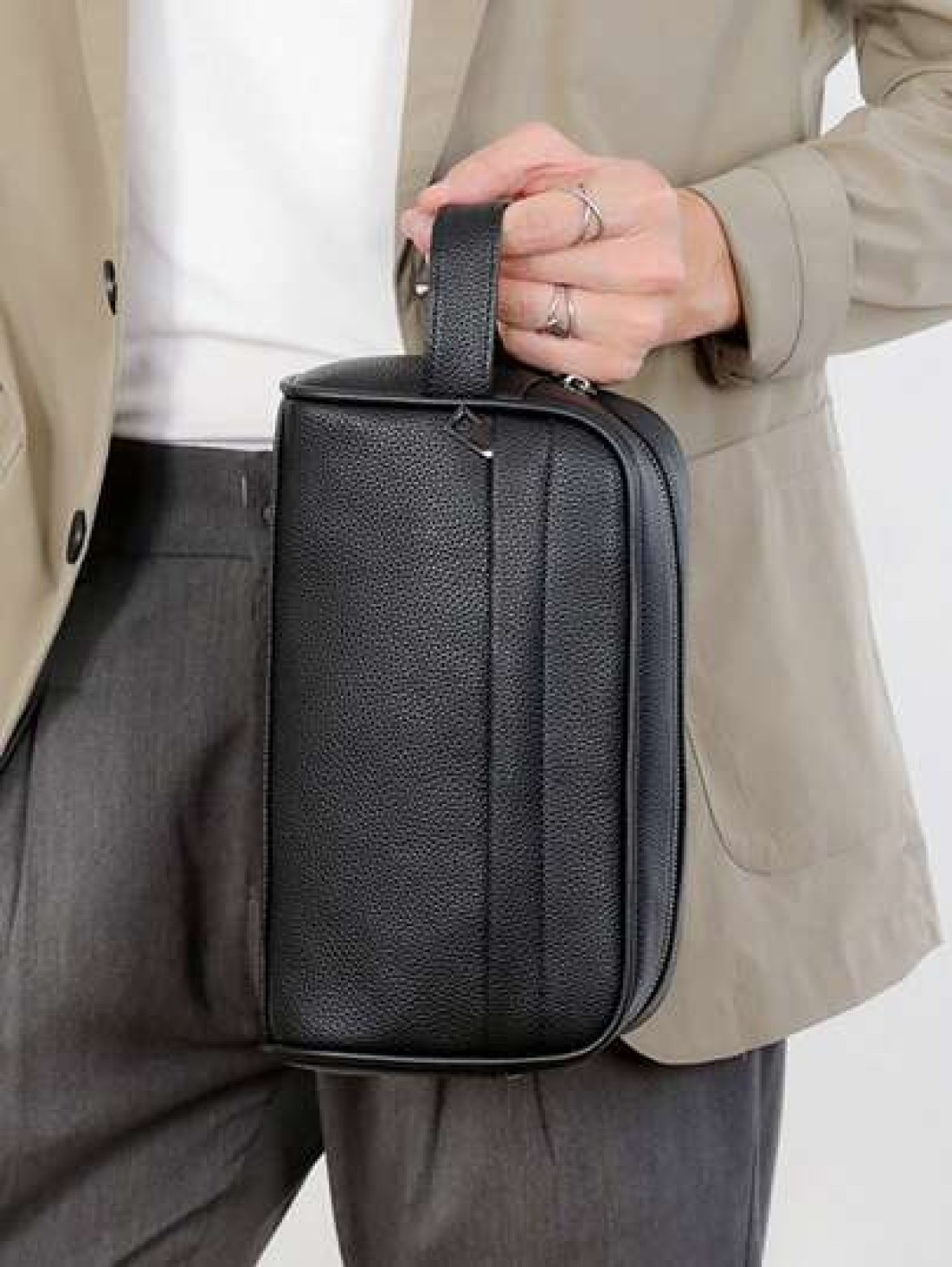 New Men s PU Leather Business Casual Clutch Bag Large Capacity Fashion Versatile Wristlet Suitable For Shopping Short Distance Travel