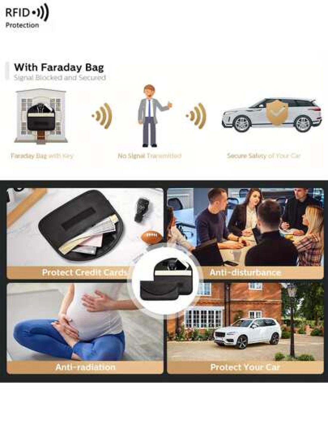 New Cross Border Car Key Signal Shielding Bag Anti Theft RFID Blocking Phone Signal Isolation Pouch Purse Essentials